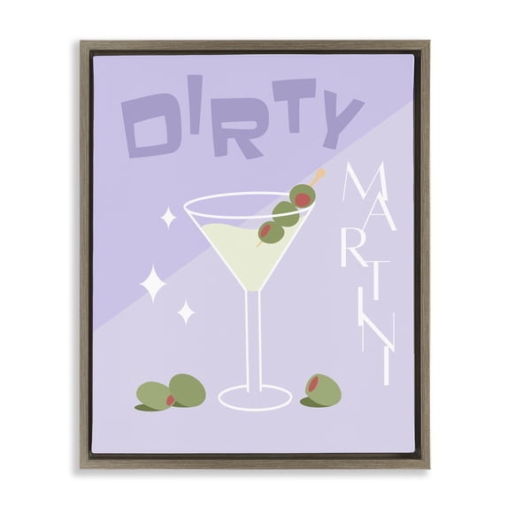 Stupell Industries Southwestern Dirty Martini Typography Brown Floating Frame Canvas Art, 17 x 21, by Anna Quach