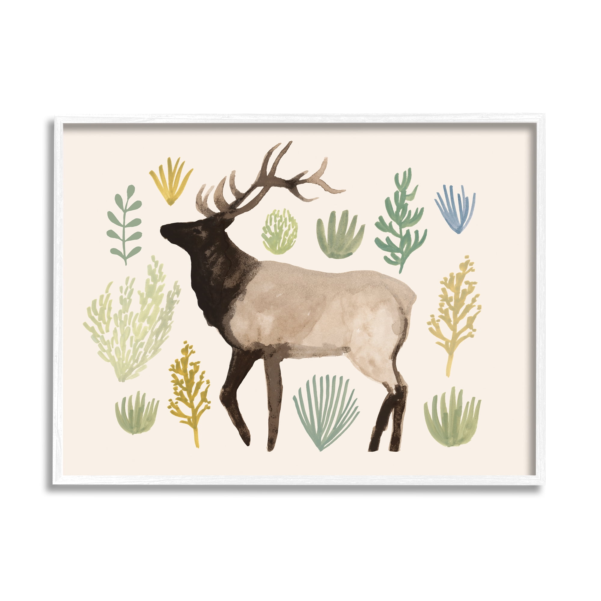 Stupell Industries Southwestern Elk Yellow Green Vegetation Noble Animal, 11 x 14, Designed by Victoria Barnes