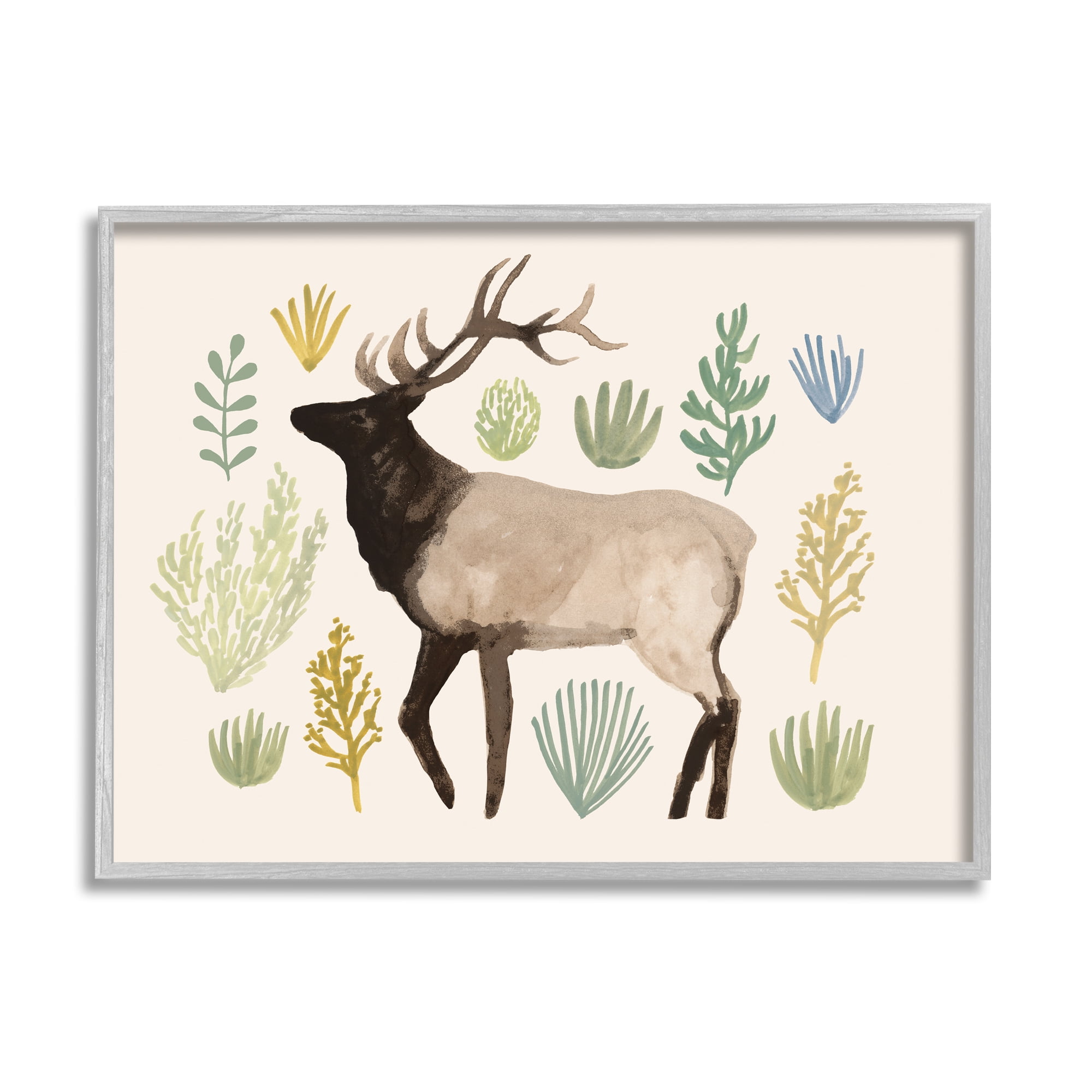 Stupell Industries Southwestern Elk Yellow Green Vegetation Noble Animal, 24 x 30, Designed by Victoria Barnes