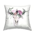 thumbnail image 1 of Stupell Industries Southwestern Floral Cow Skull Square Decorative Printed Throw Pillow, 18 x 18,, 1 of 6