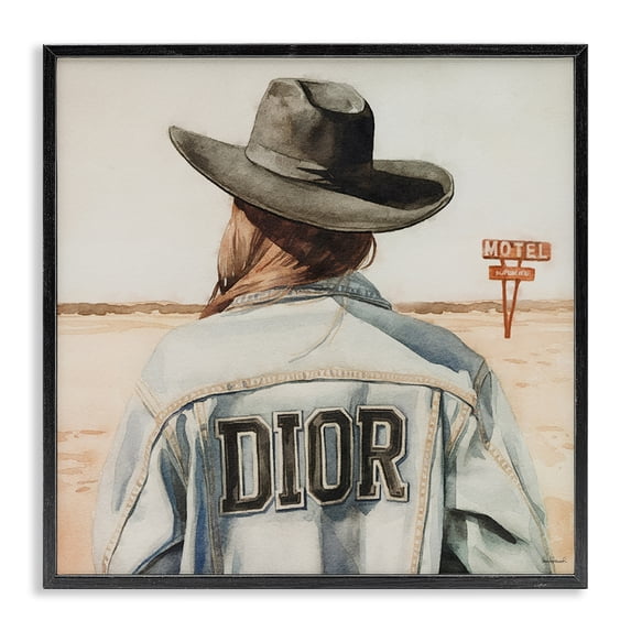Stupell Industries Southwestern Glam Cowgirl in Desert Black Framed Giclee Art, 12 x 12, by Amanda Greenwood
