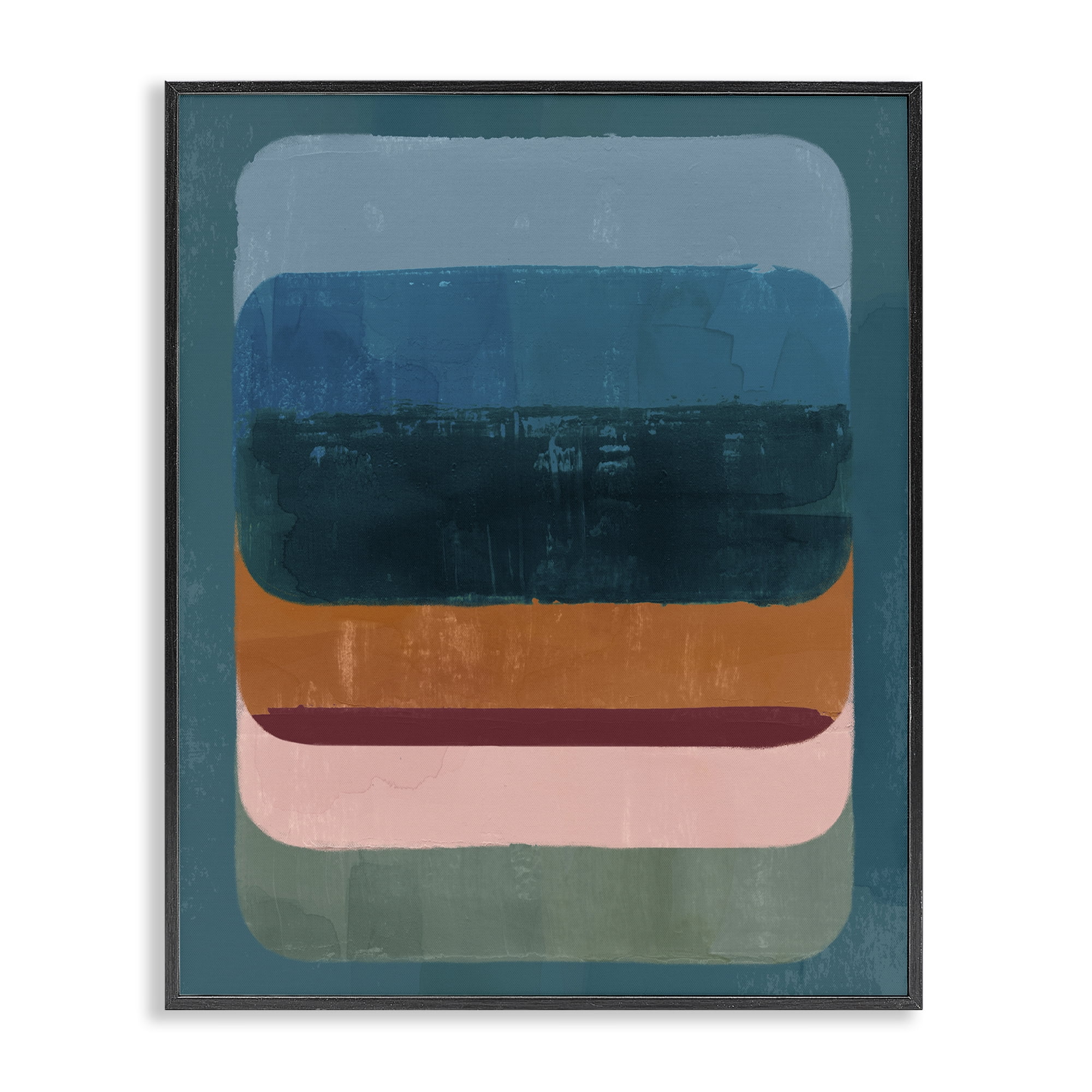Stupell Industries Southwestern Inspired Pattern Abstract Painting Black Framed Art Print Wall Art, 24 x 30