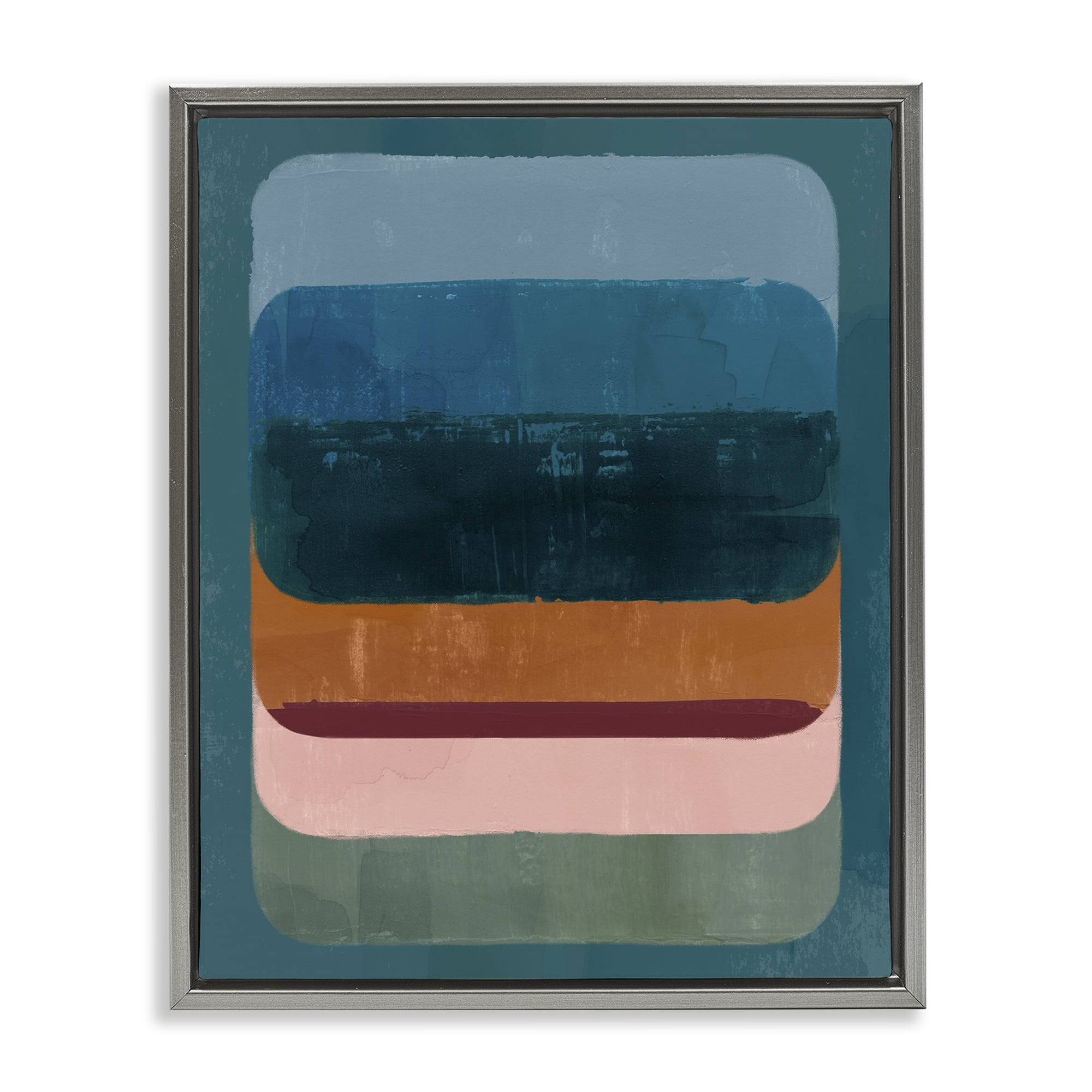 Stupell Industries Southwestern Inspired Pattern Abstract Painting Gray Floater Framed Canvas Art Print Wall Art, 17 x 21