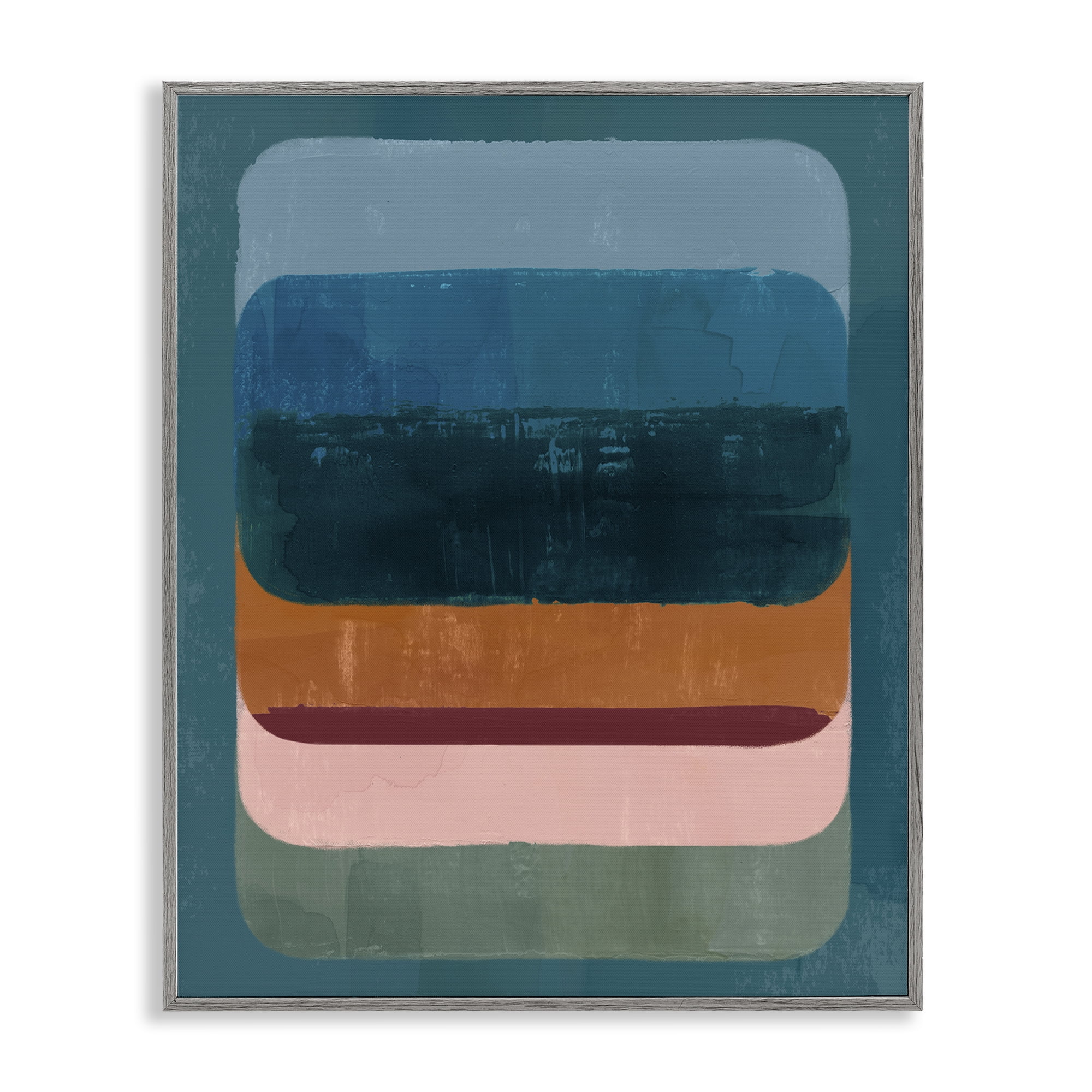 Stupell Industries Southwestern Inspired Pattern Abstract Painting Gray Framed Art Print Wall Art, 11 x 14