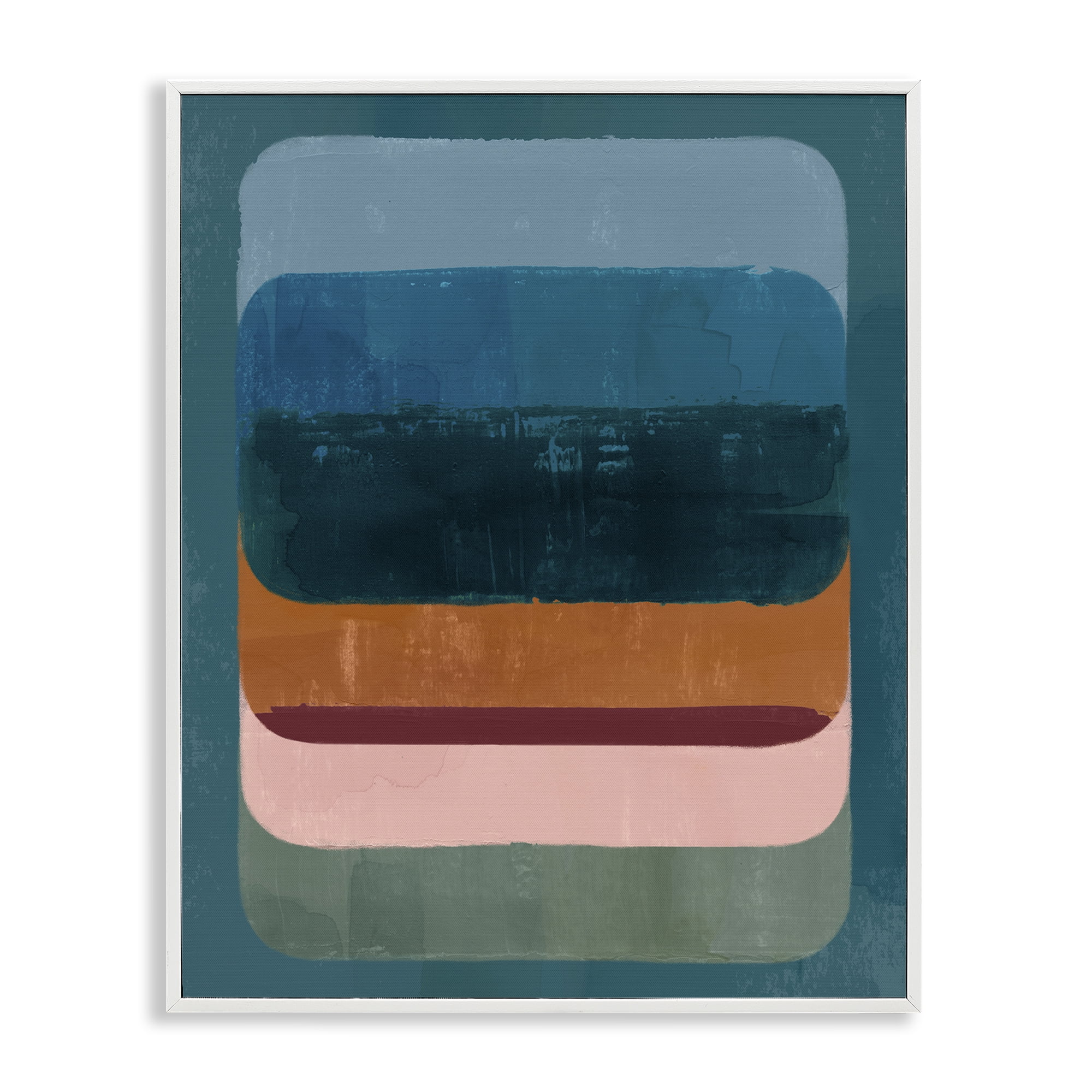 Stupell Industries Southwestern Inspired Pattern Abstract Painting White Framed Art Print Wall Art, 16 x 20