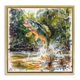 thumbnail image 1 of Stupell Industries Southwestern Jumping Bass Fish Gold Floating Frame Canvas Art, 25 x 25, by LSR Design Studio, 1 of 8