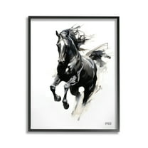 Stupell Industries Southwestern Jumping Horse Animals & Insects Painting Black Framed Art Print Wall Art, 11 x 14