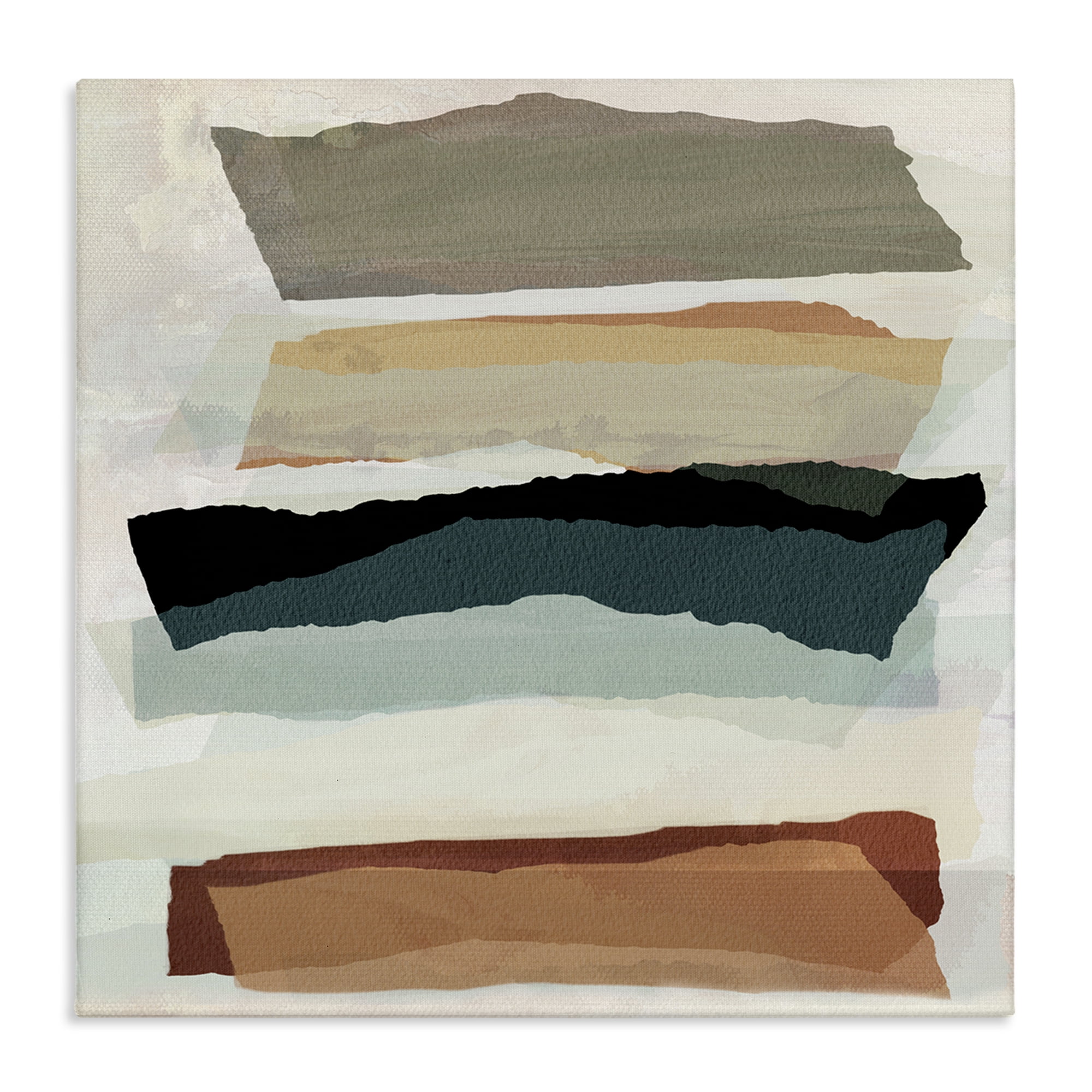 Stupell Industries Southwestern Layered Shapes Abstract Painting Gallery Wrapped Canvas Art Print Wall Art, 17 x 17