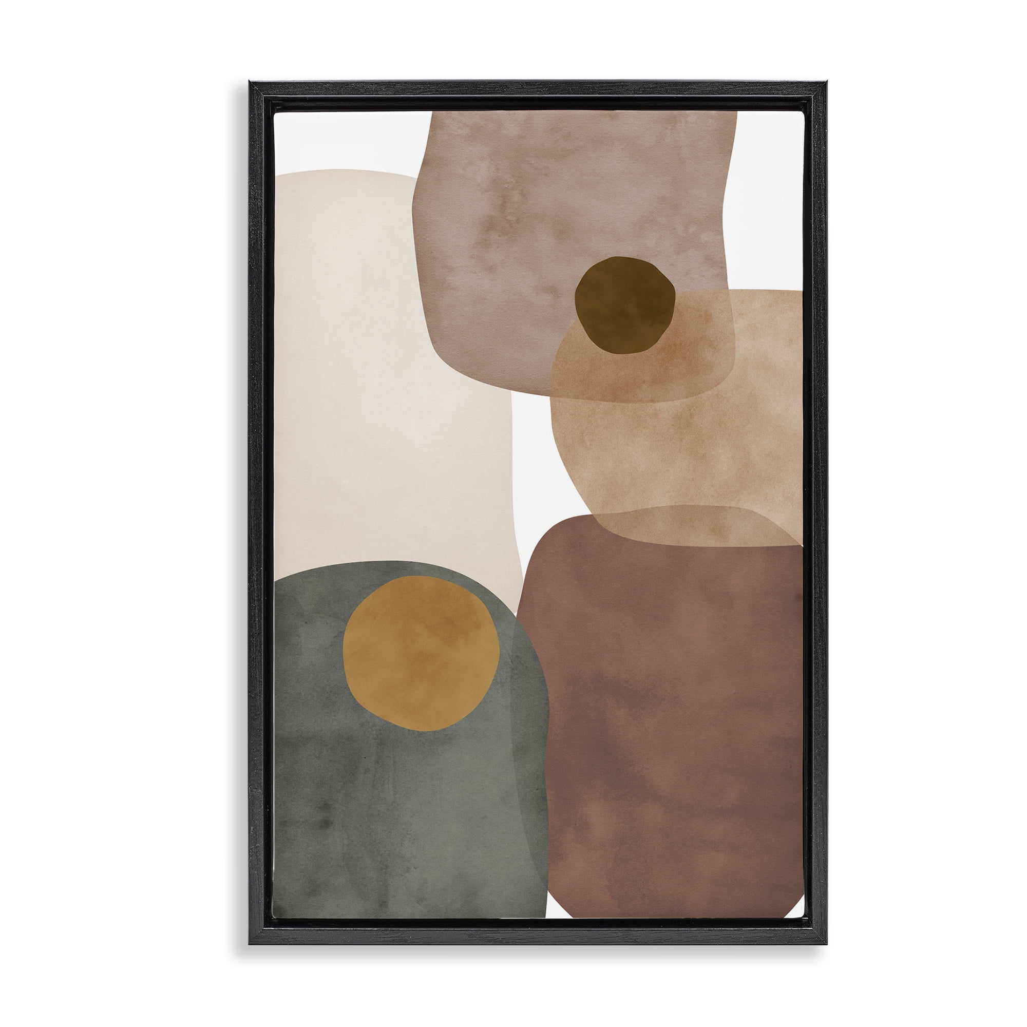Stupell Industries Southwestern Natural Shapes Abstract Painting Black Floater Framed Canvas Art Print Wall Art, 21 x 31