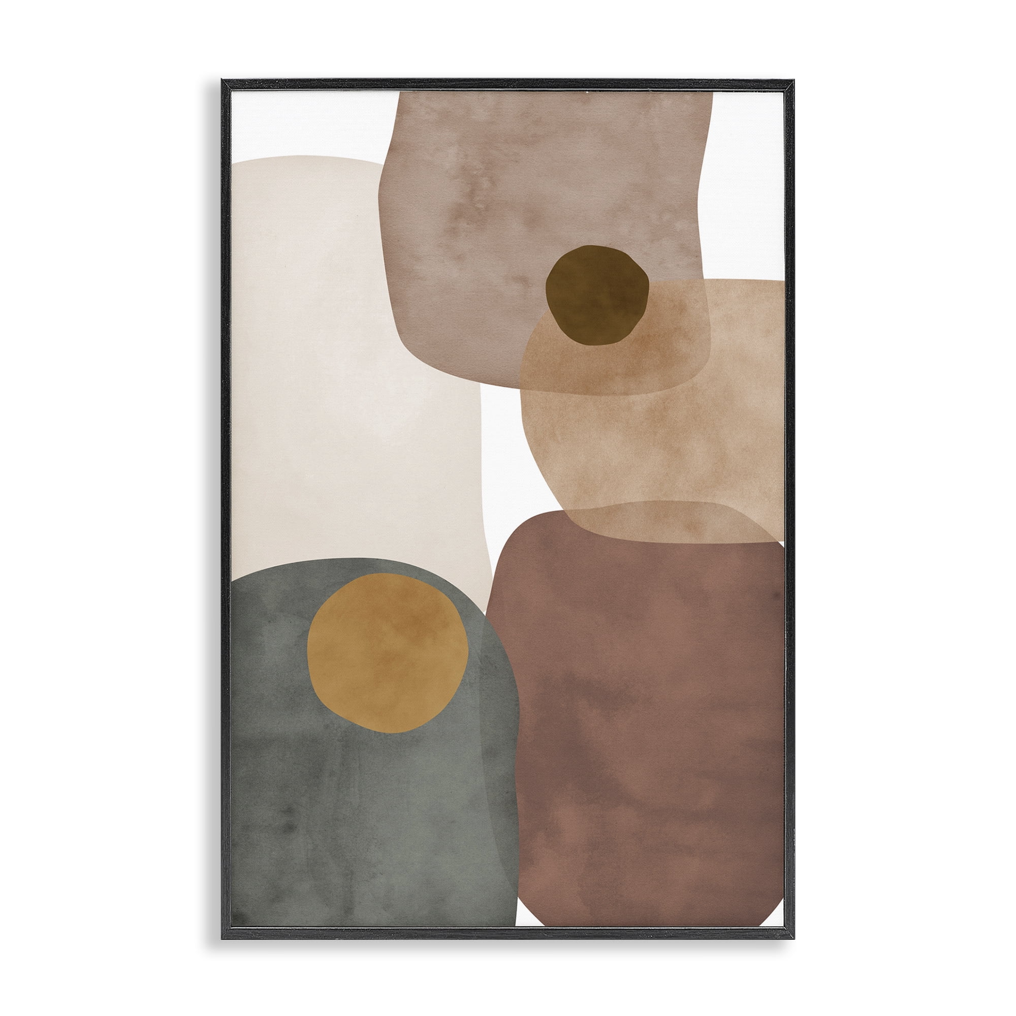 Stupell Industries Southwestern Natural Shapes Abstract Painting Black Framed Art Print Wall Art, 12 x 18