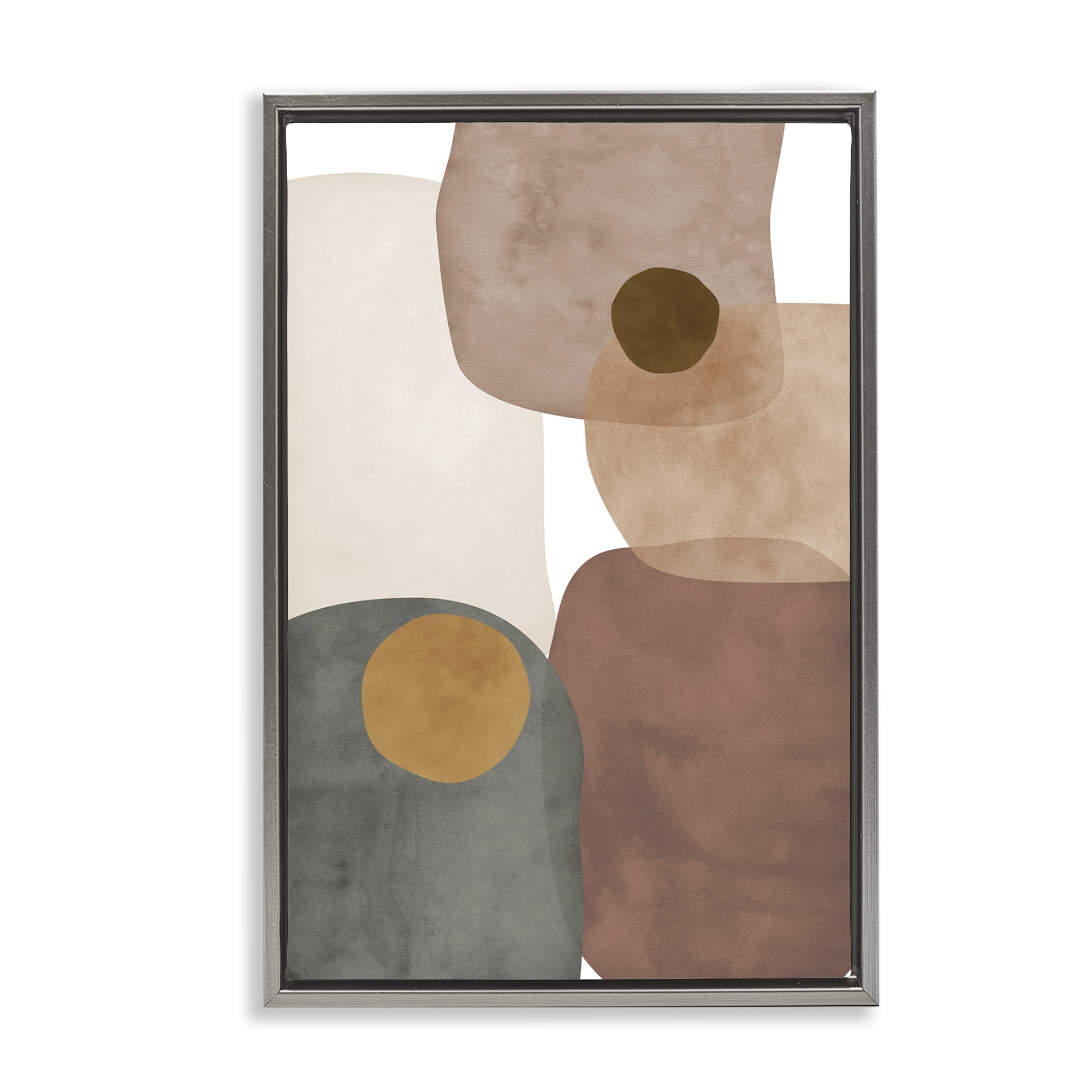 Stupell Industries Southwestern Natural Shapes Abstract Painting Gray Floater Framed Canvas Art Print Wall Art, 17 x 25
