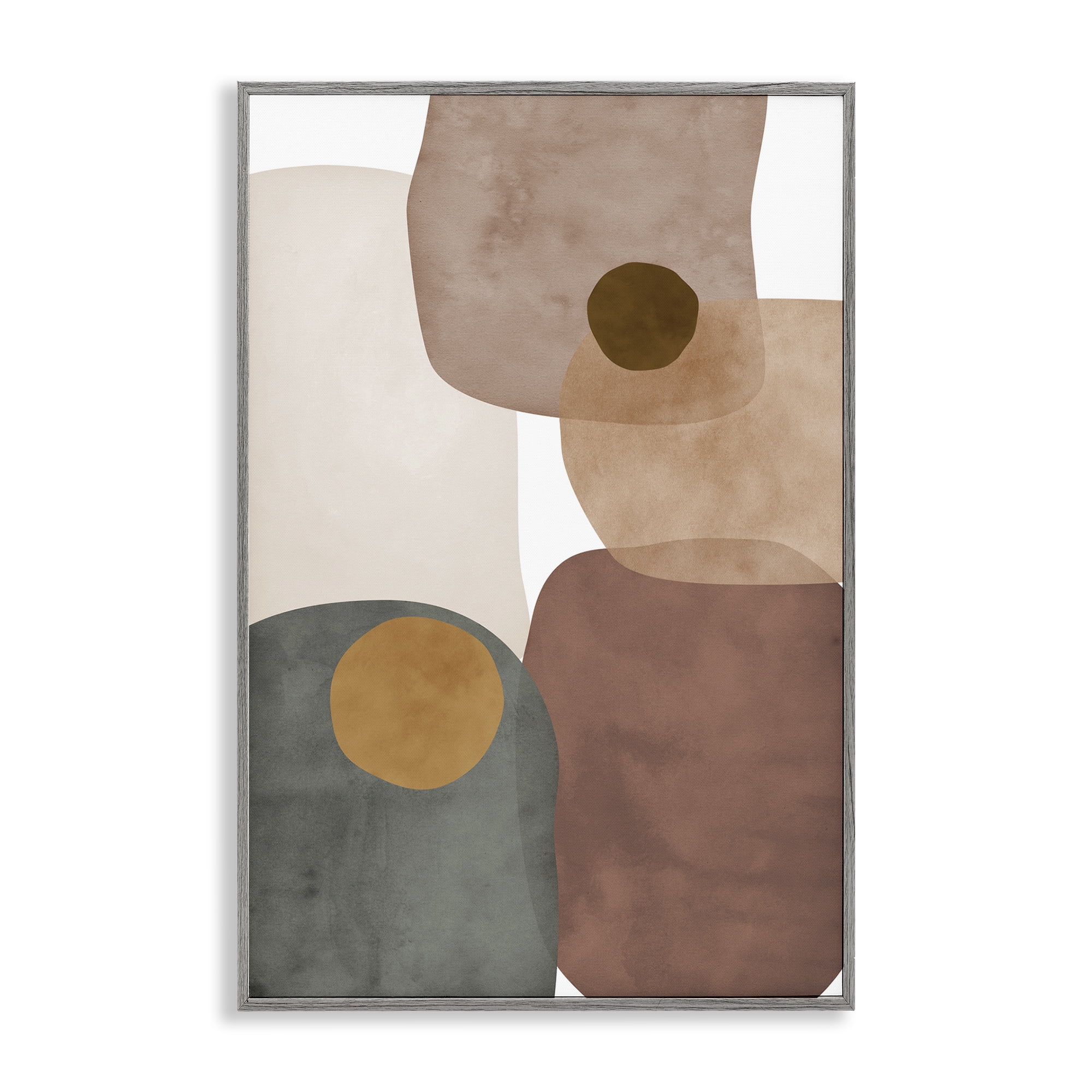 Stupell Industries Southwestern Natural Shapes Abstract Painting Gray Framed Art Print Wall Art, 12 x 18