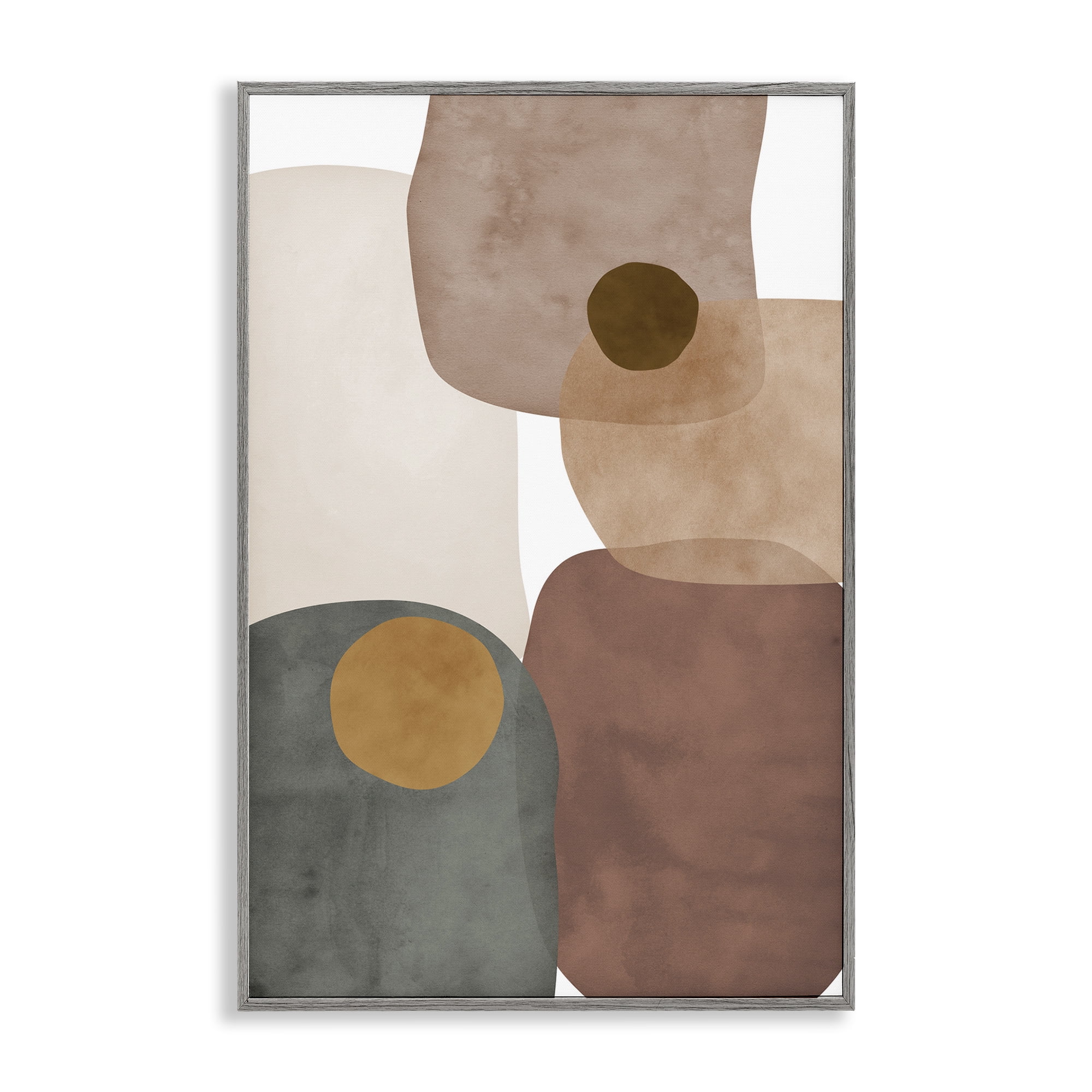 Stupell Industries Southwestern Natural Shapes Abstract Painting Gray Framed Art Print Wall Art, 20 x 30