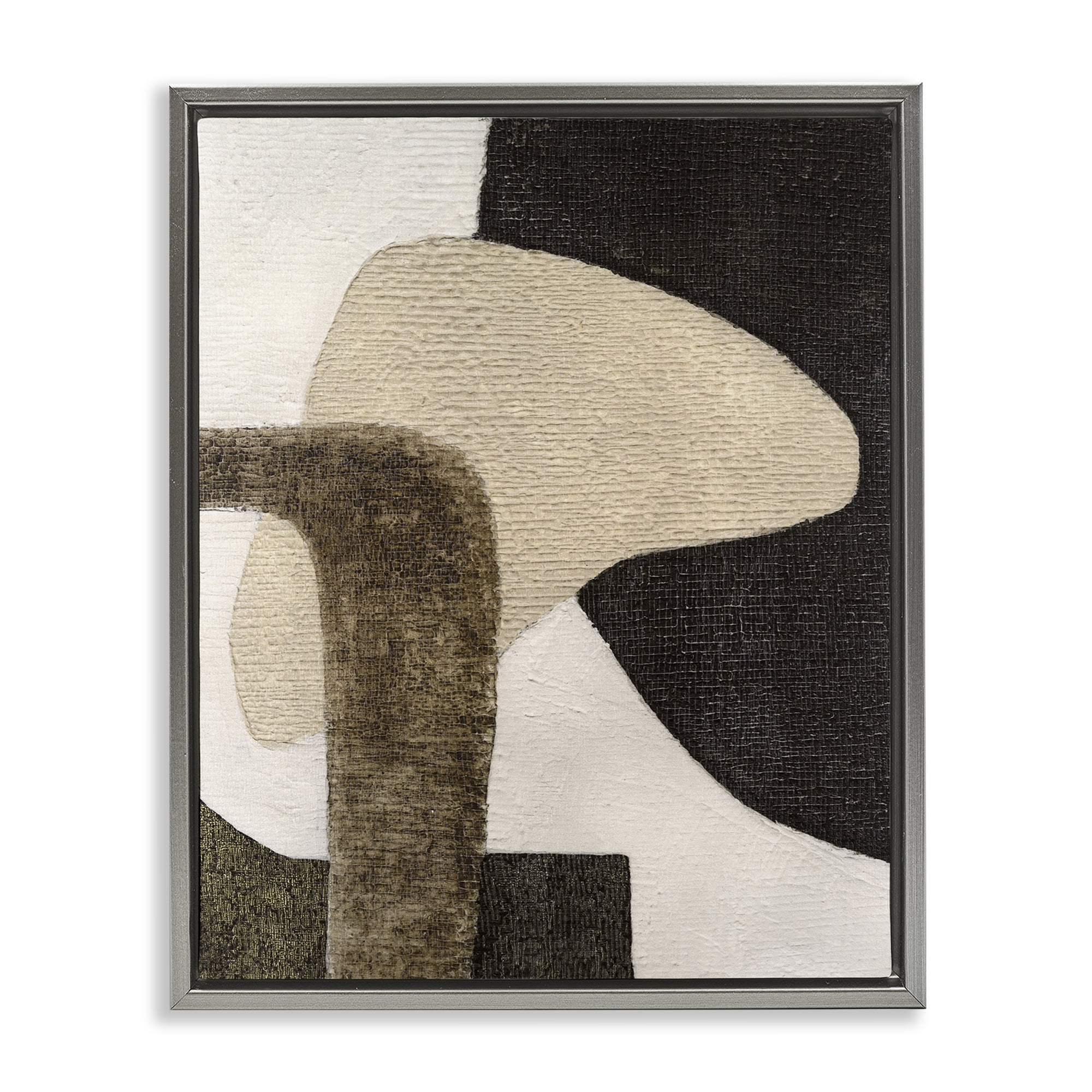 Stupell Industries Southwestern Neutrals Pattern Abstract Painting Gray Floater Framed Canvas Art Print Wall Art, 25 x 31
