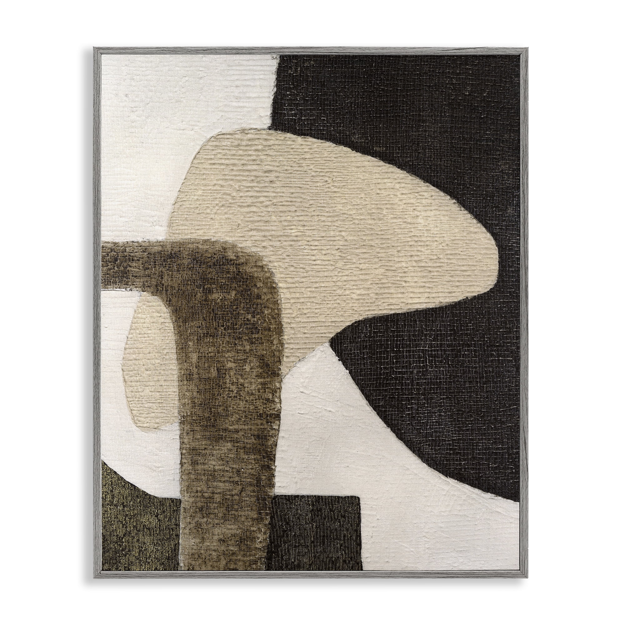 Stupell Industries Southwestern Neutrals Pattern Abstract Painting Gray Framed Art Print Wall Art, 16 x 20