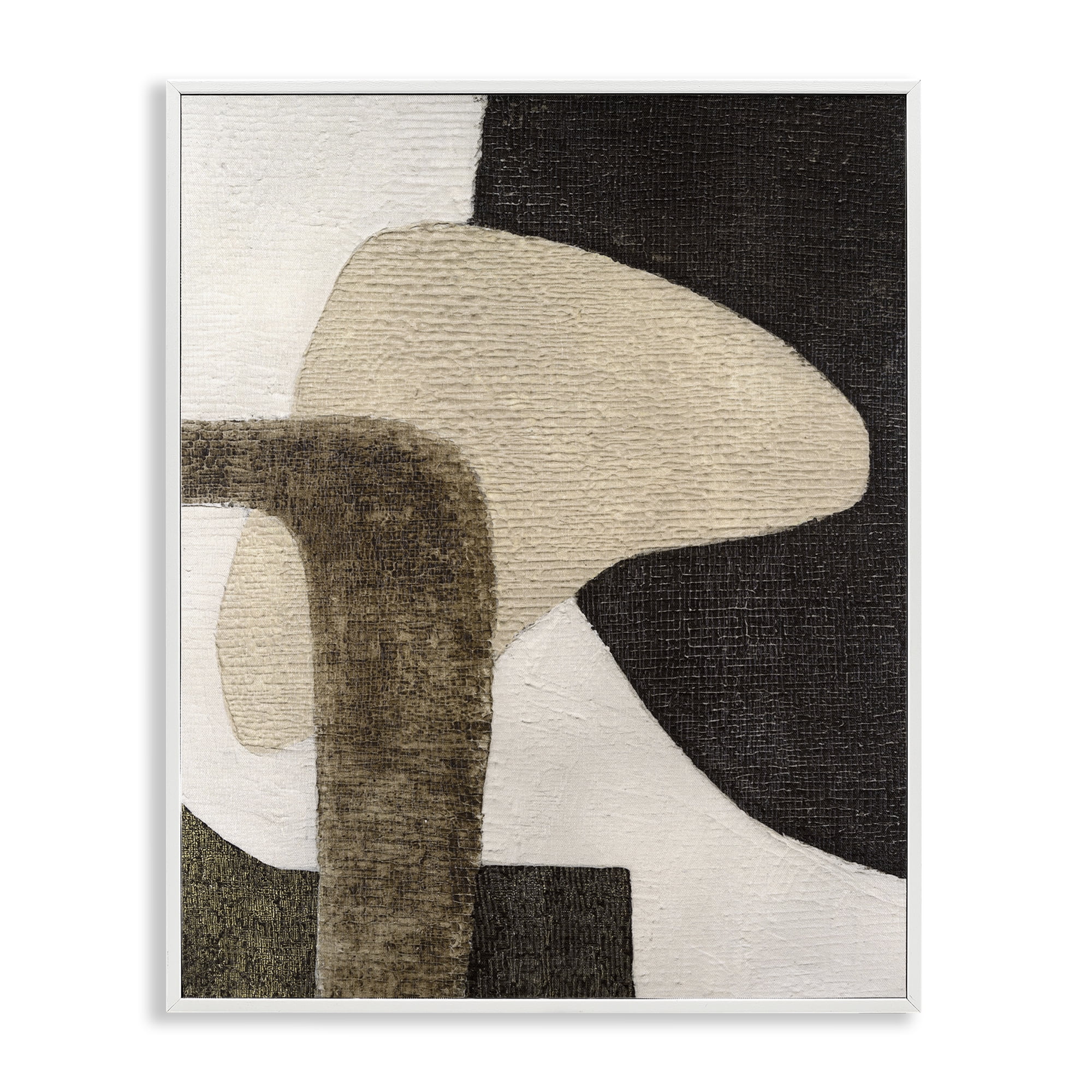 Stupell Industries Southwestern Neutrals Pattern Abstract Painting White Framed Art Print Wall Art, 16 x 20