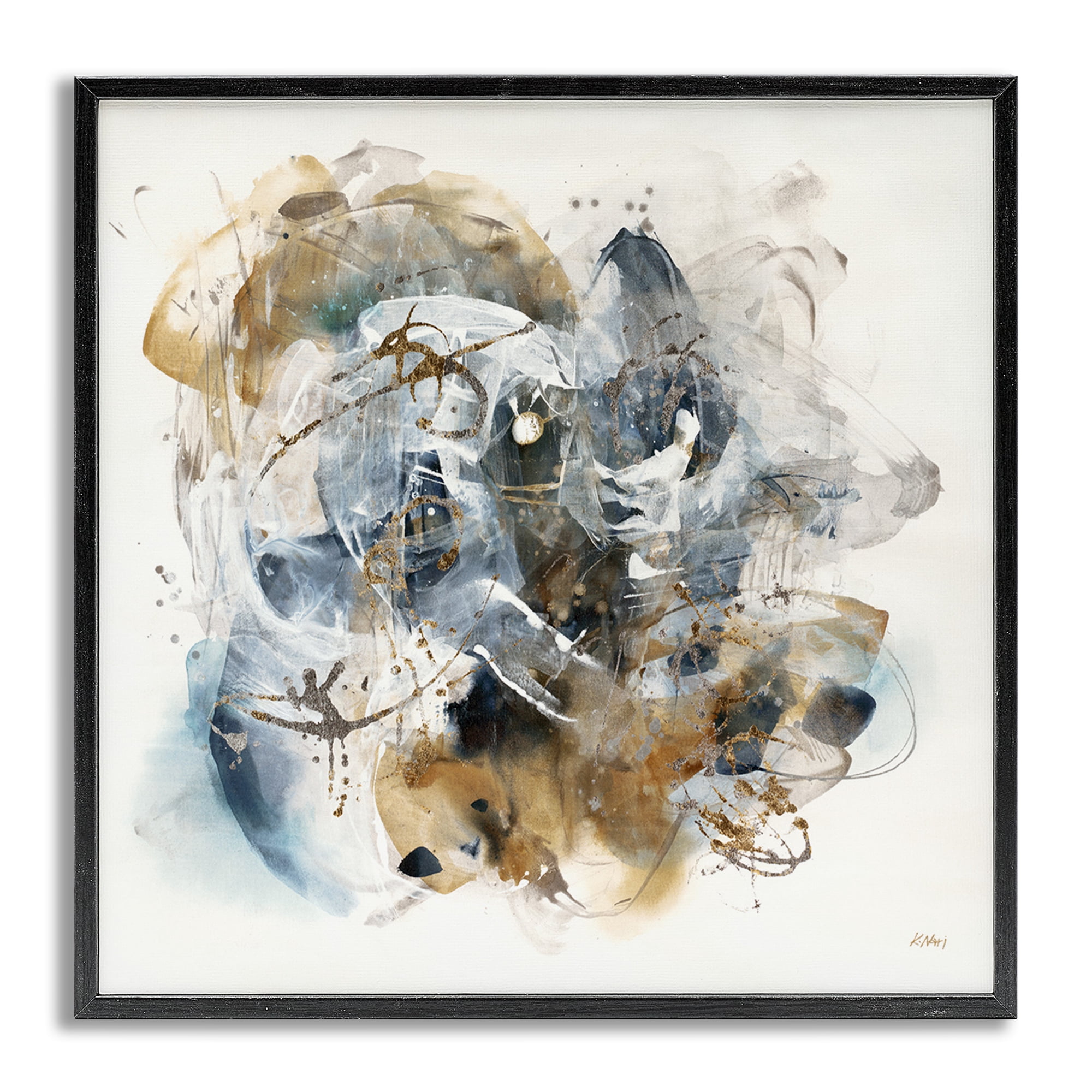 Stupell Industries Southwestern Paint Splatter Abstract Painting Gray Framed Art Print Wall Art, 17 x 17