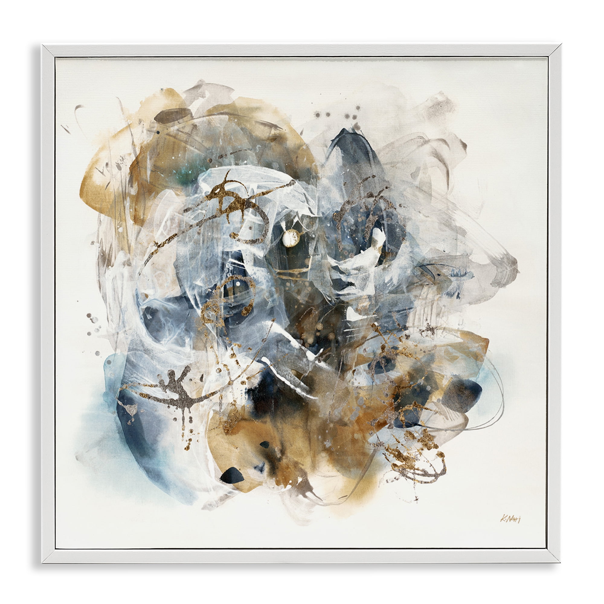 Stupell Industries Southwestern Paint Splatter Abstract Painting White Framed Art Print Wall Art, 12 x 12