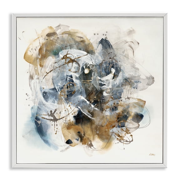 Stupell Industries Southwestern Paint Splatter Abstract Painting White Framed Art Print Wall Art, 12 x 12