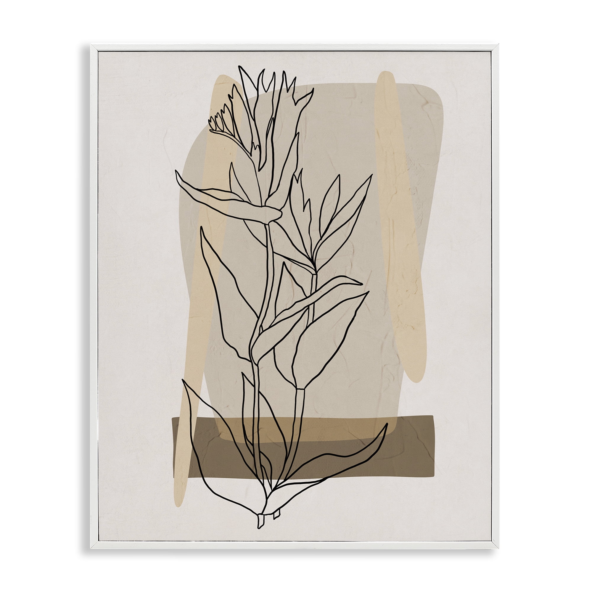 Stupell Industries Southwestern Plant Leaves Botanical & Floral Painting White Framed Art Print Wall Art, 16 x 20