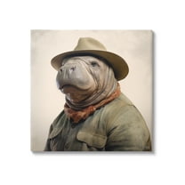 Stupell Industries Southwestern Rodeo Manatee Animals & Insects Painting Gallery Wrapped Canvas Art Print Wall Art, 17 x 17