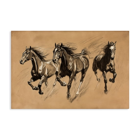 Stupell Industries Southwestern Running Free Horse Trio Canvas Art, 36 x 24, by Petals Prints Design