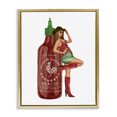 thumbnail image 1 of Stupell Industries Southwestern Southern Girl Hot Sauce Bottle Gold Floating Frame Canvas Art, 17 x 21, by Ziwei Li, 1 of 7