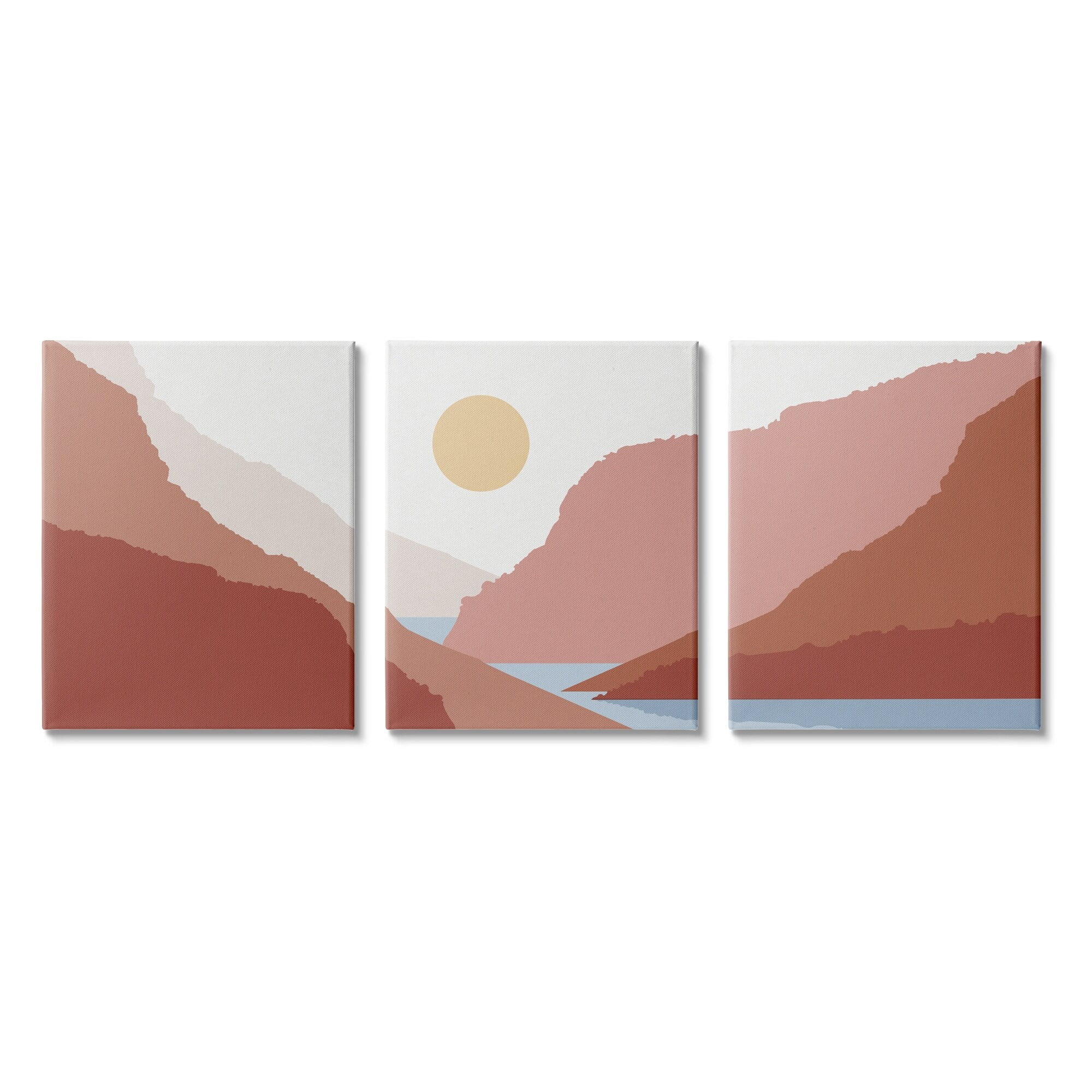 Stupell Industries Southwestern Stream Flowing Mountain Landscape Collage Graphic Art Gallery-Wrapped Canvas Print Wall Art Set of 3, 16x20, by Urban Epiphany