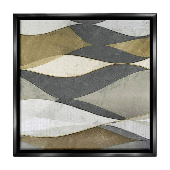Stupell Industries Southwestern Striped Abstract Abstract Painting Black Floater Framed Canvas Art Print Wall Art, 18 x 18