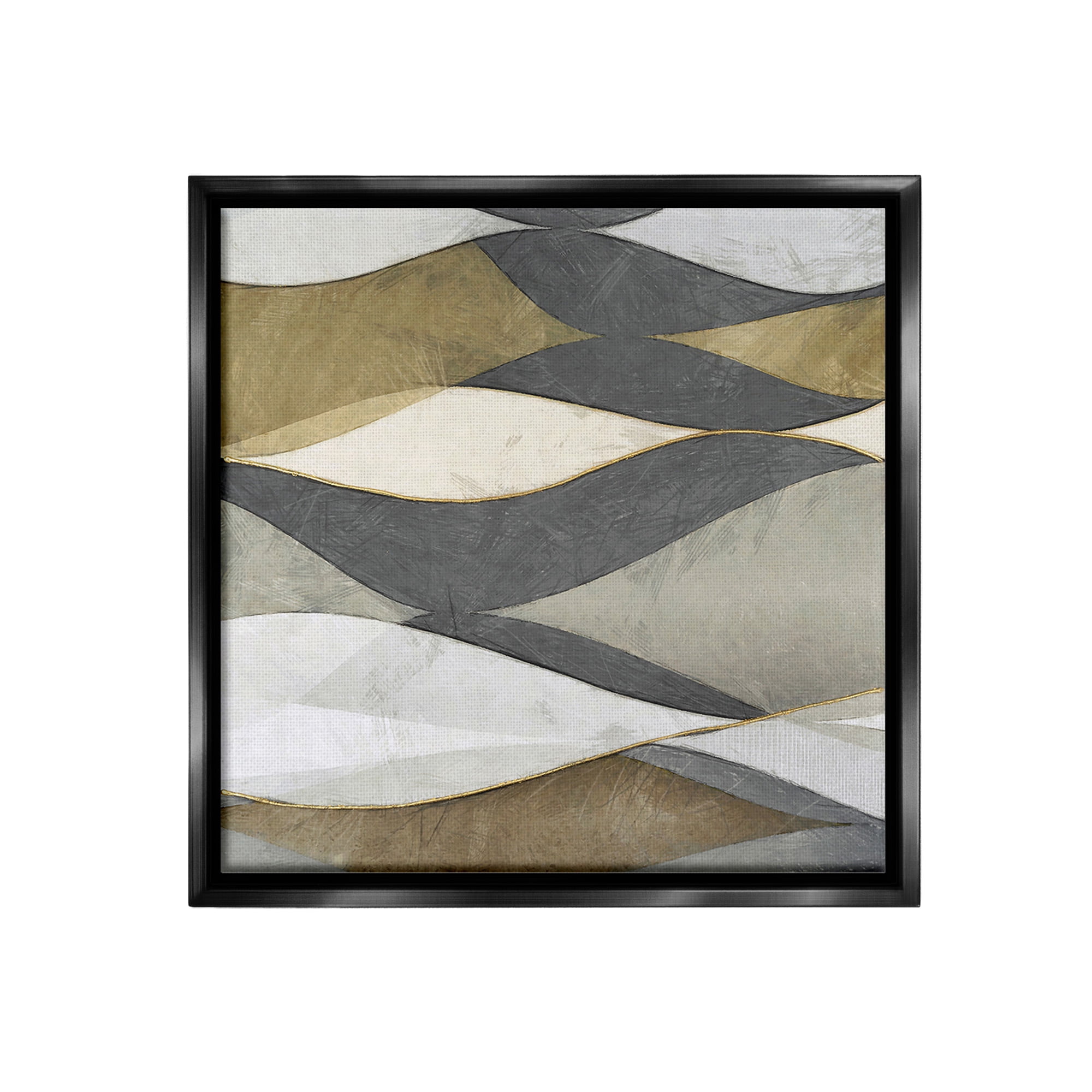 Stupell Industries Southwestern Striped Abstract Abstract Painting Black Floater Framed Canvas Art Print Wall Art, 25 x 25