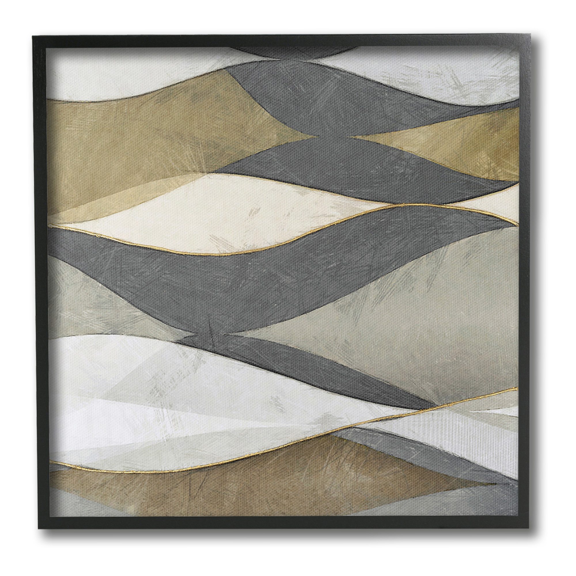 Stupell Industries Southwestern Striped Abstract Abstract Painting Black Framed Art Print Wall Art, 12 x 12