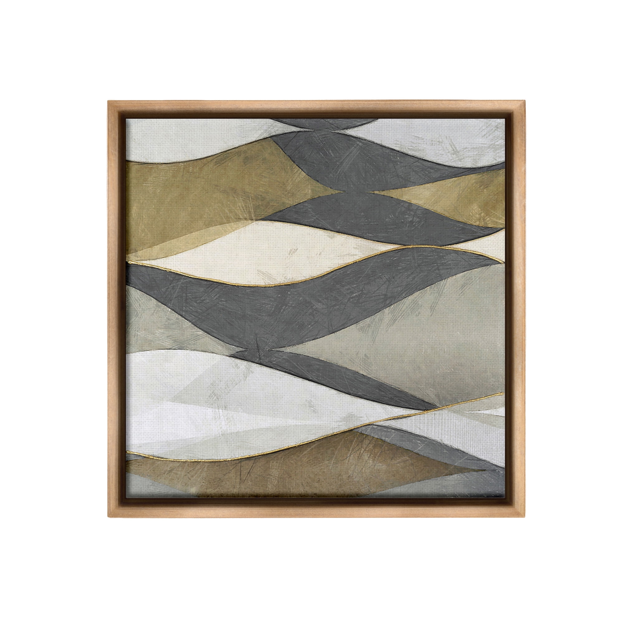 Stupell Industries Southwestern Striped Abstract Abstract Painting Brown Floater Framed Canvas Art Print Wall Art, 18 x 18