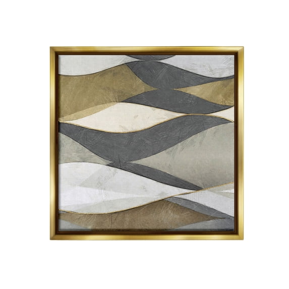 Stupell Industries Southwestern Striped Abstract Abstract Painting Gold Floater Framed Canvas Art Print Wall Art, 18 x 18