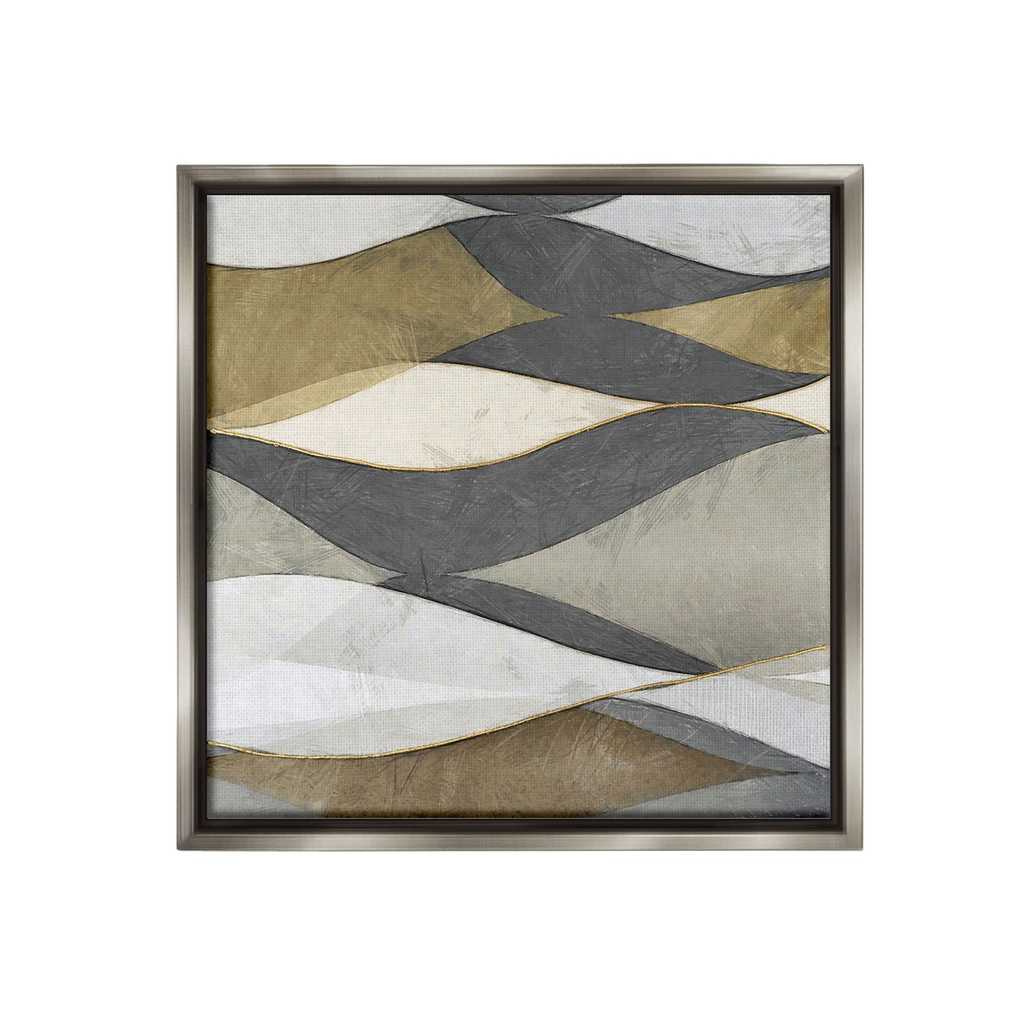 Stupell Industries Southwestern Striped Abstract Abstract Painting Gray Floater Framed Canvas Art Print Wall Art, 18 x 18