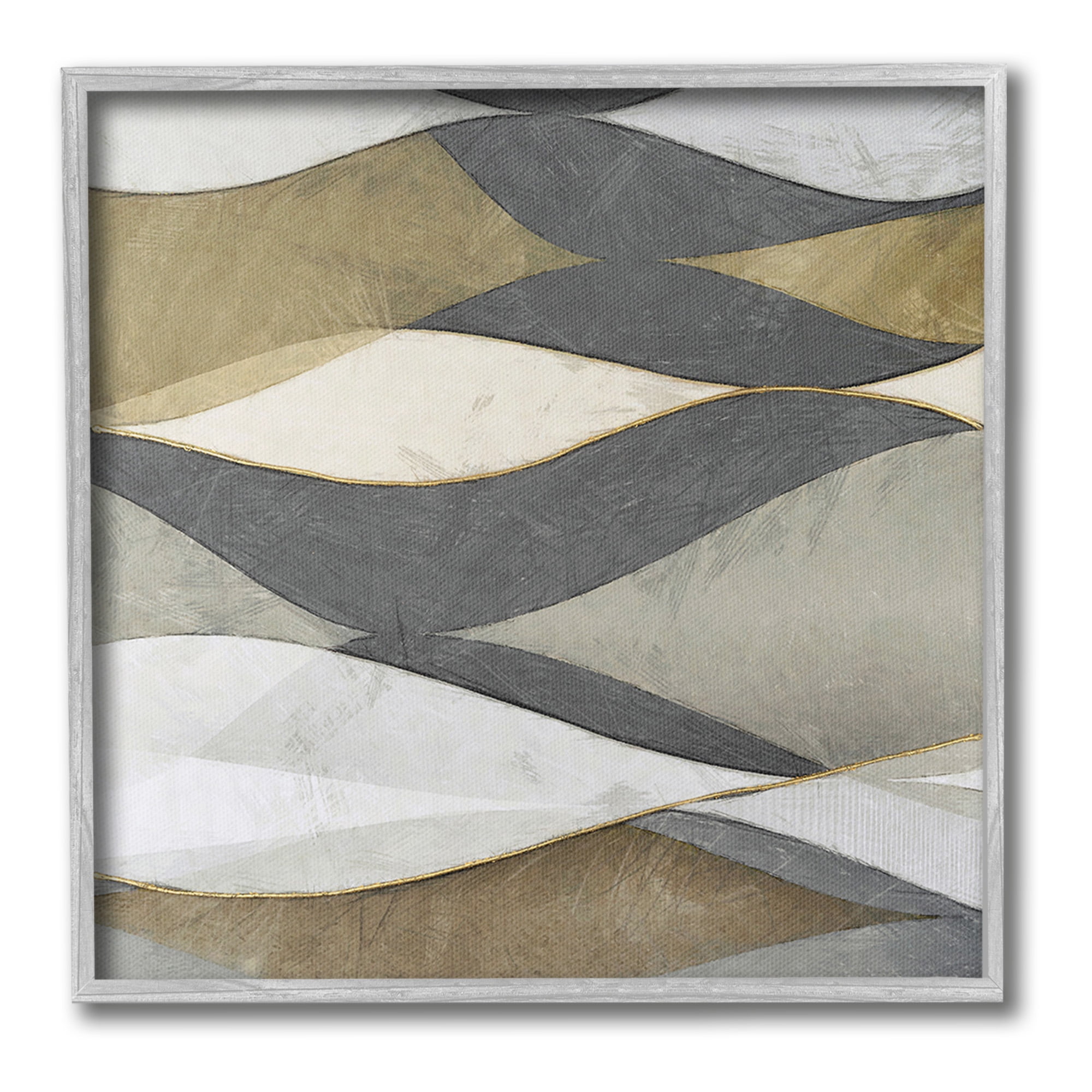 Stupell Industries Southwestern Striped Abstract Abstract Painting Gray Framed Art Print Wall Art, 24 x 24