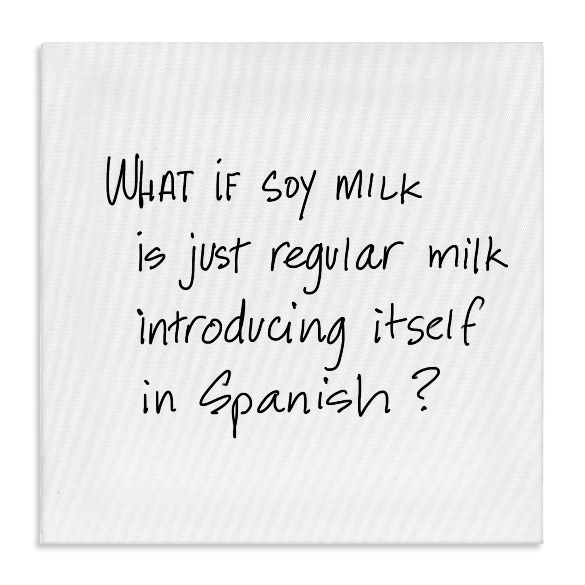 Stupell Industries Soy Milk in Spanish Food & Beverage Painting Wrapped Canvas Art Print Wall Art, 36 x 36