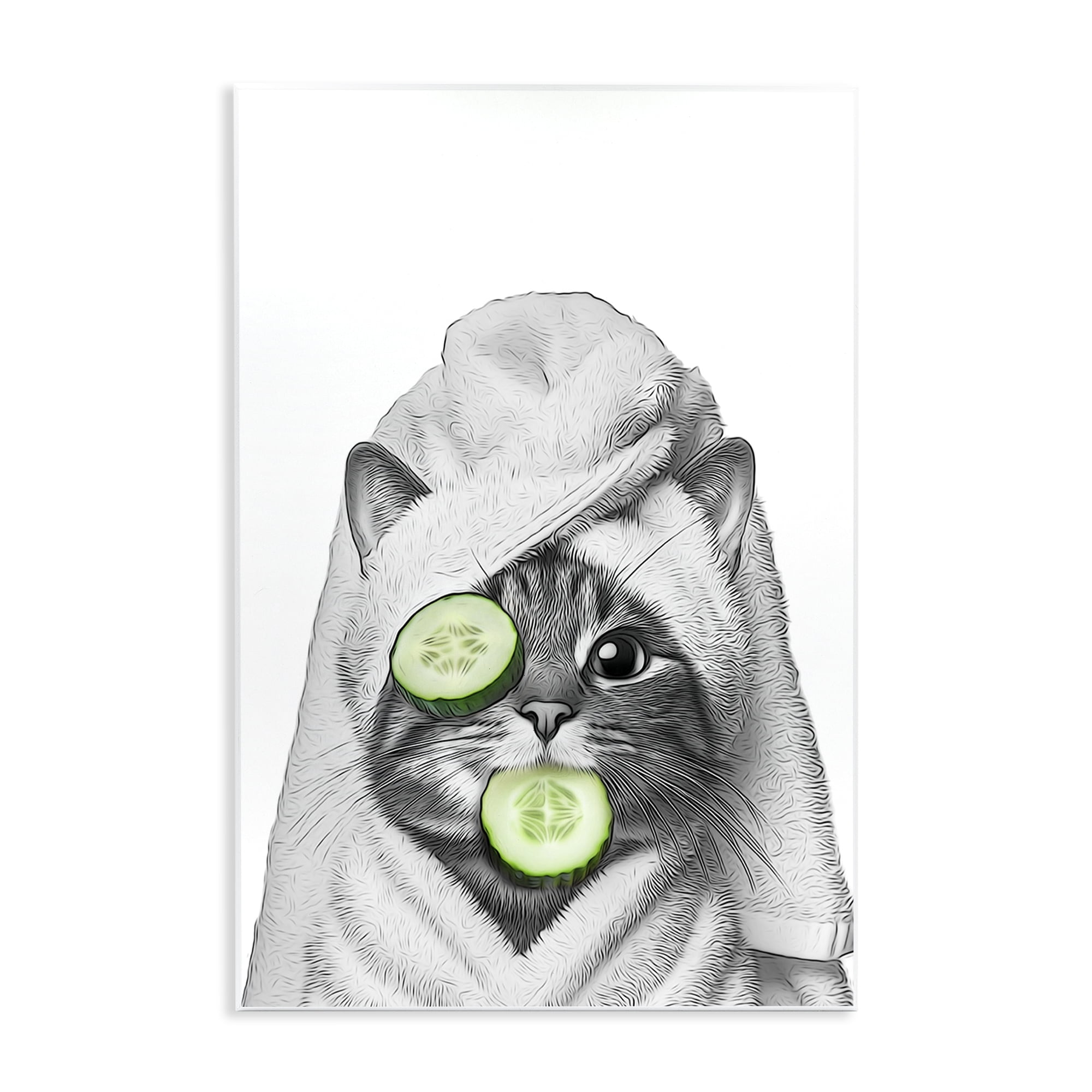 Stupell Industries Spa Bath Day Cat Typography Painting Unframed Art Print Wall Art, 13 x 19