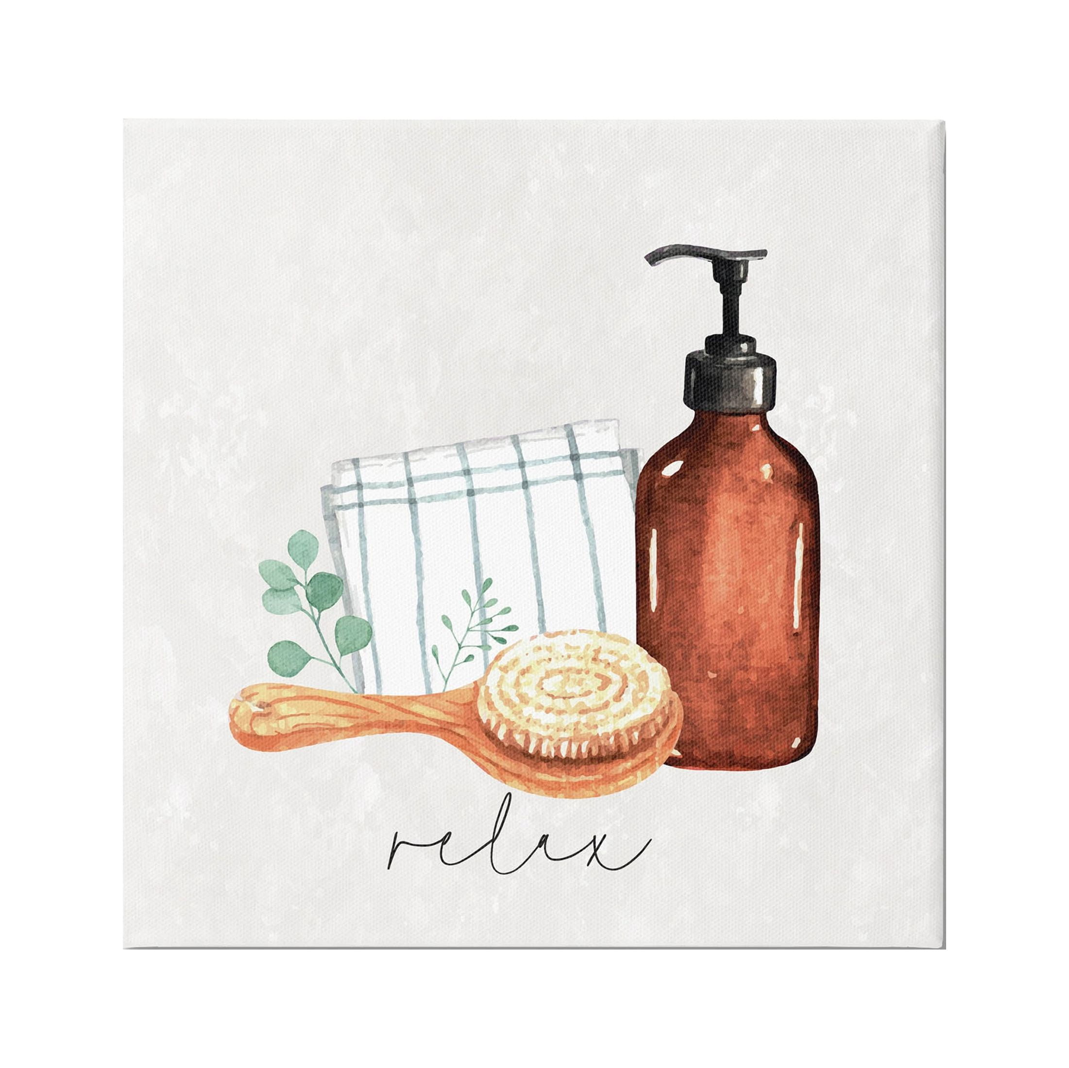 Stupell Industries Spa Bath Relax Calligraphy Graphic Art Gallery Wrapped Canvas Print Wall Art, Design by ND Art