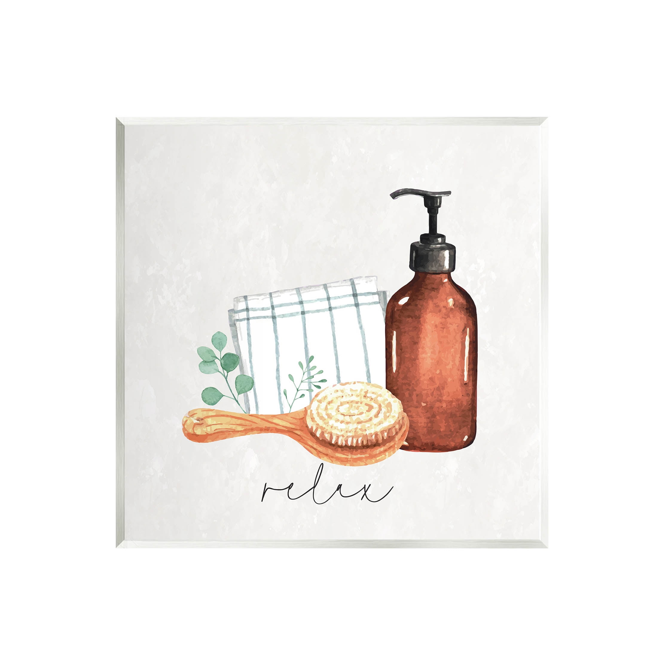 Stupell Industries Spa Bath Relax Calligraphy Graphic Art Unframed Art Print Wall Art, Design by ND Art