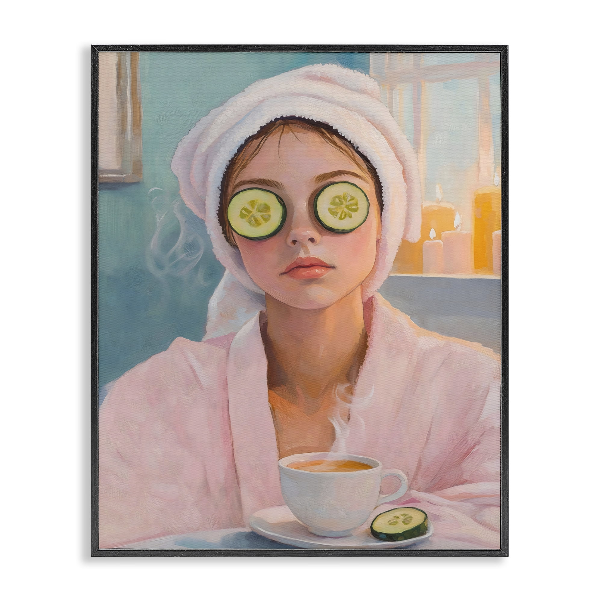 Stupell Industries Spa Day Cucumber Self Care Black Framed Giclee Art, design by The Prints Vibe