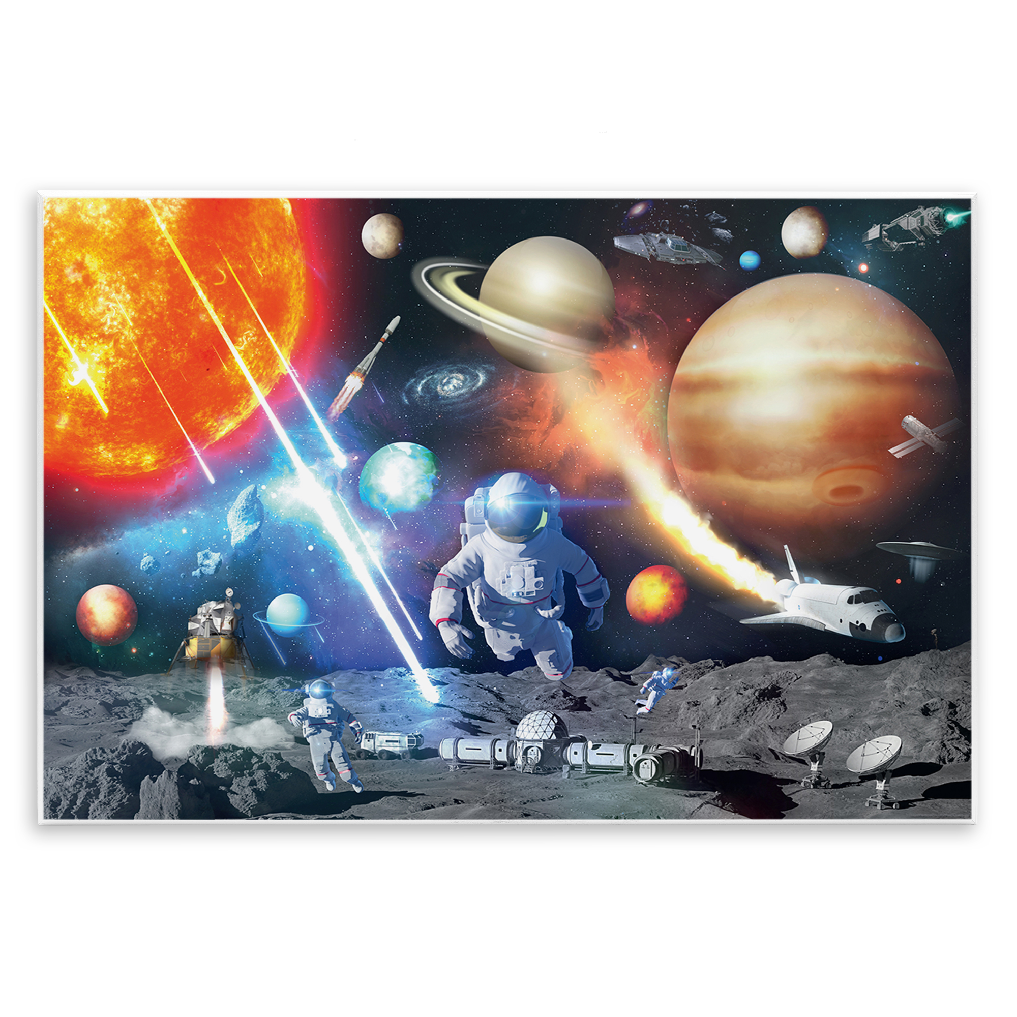 Stupell Industries Space & Astronauts Collage Astrology & Stars Painting Unframed Art Print Wall Art, 19 x 13