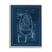 Stupell Industries Space Explorer Patent Vintage Astronaut Blueprint Novelty Painting Gray Framed Art Print Wall Art, 24 x 30, Design by Daphne Polselli