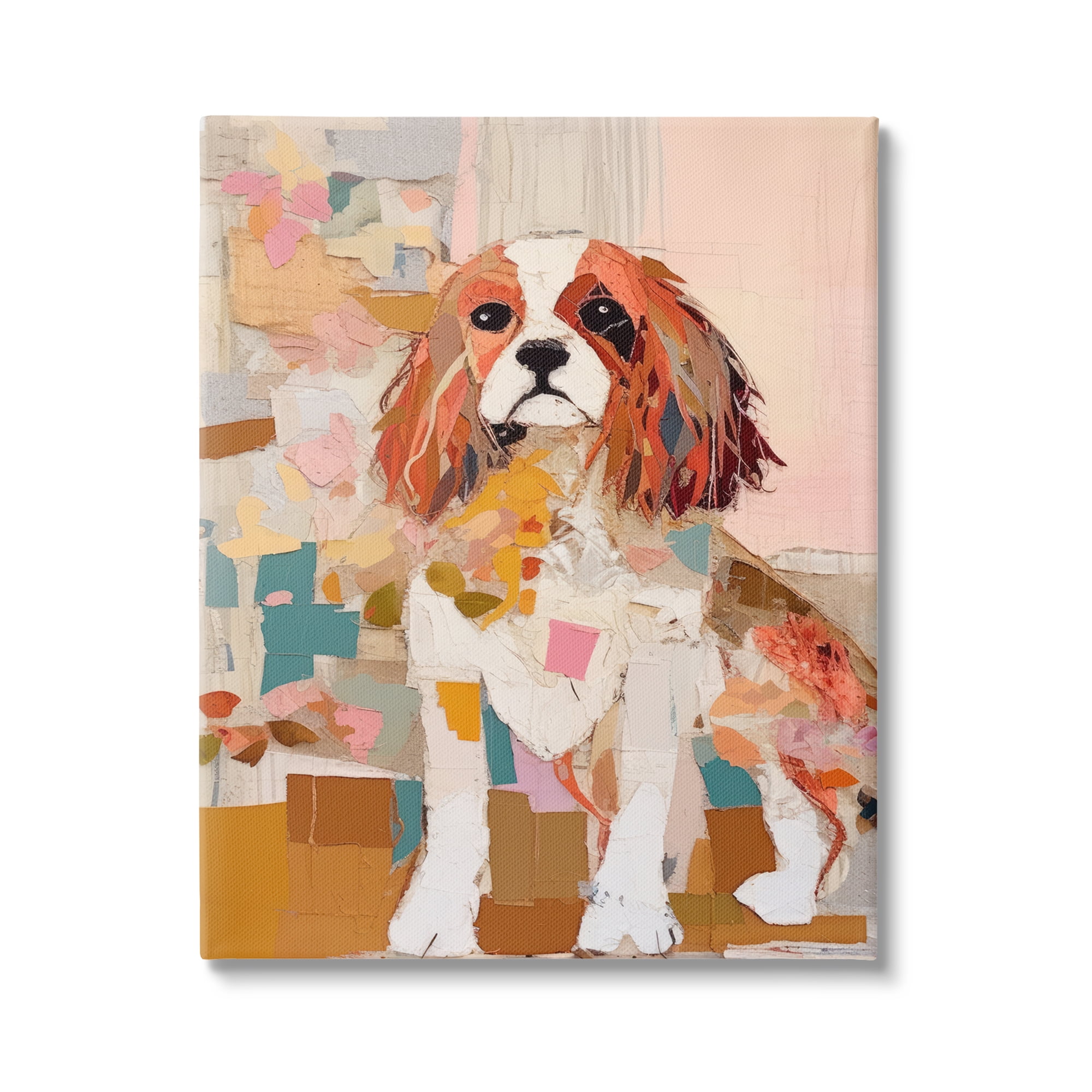Stupell Industries Spaniel Dog Abstraction Animals & Insects Painting Gallery Wrapped Canvas Art Print Wall Art, 36 x 48