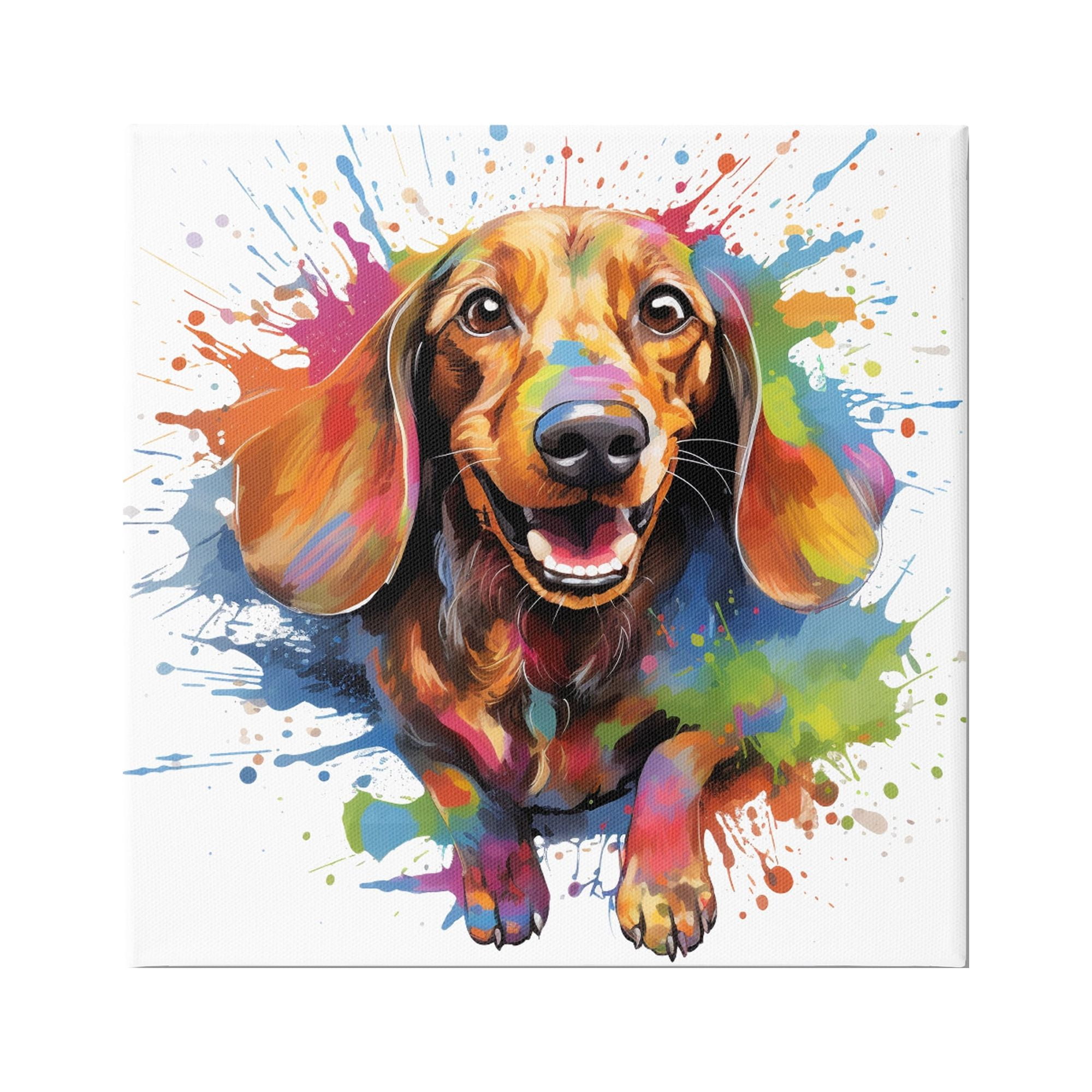 Stupell Industries Spaniel Dog Vibrant Splash Animals & Insects Painting Gallery Wrapped Canvas Art Print Wall Art, 24 x 24