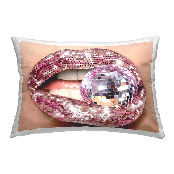 Stupell Industries Sparkle Disco Lips Decorative Printed Throw Pillow Design by Ziwei Li