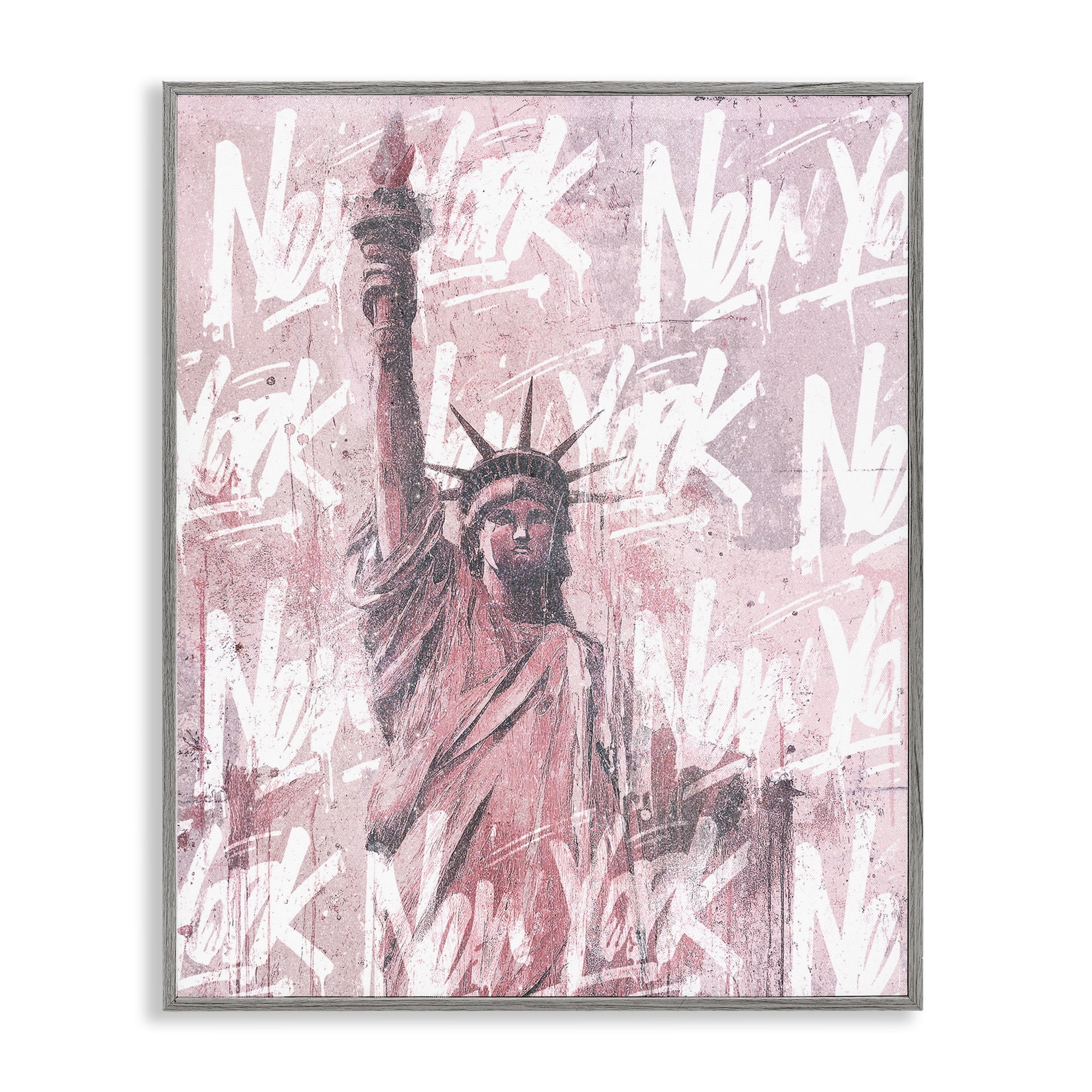 Stupell Industries Sparkle Of The City Statue Gray Framed Giclee Art, design by Svetlana Aleynikova
