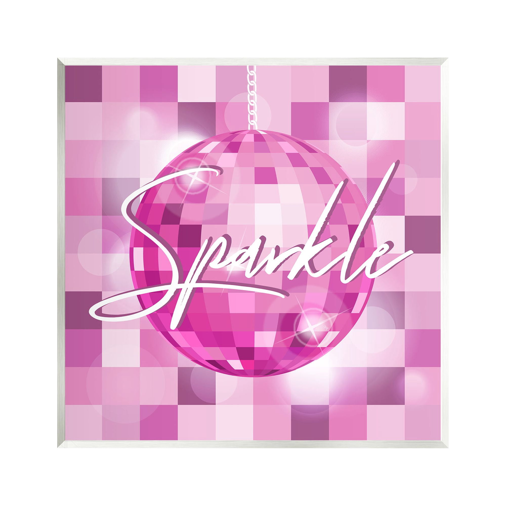 Stupell Industries Sparkle Pink Disco Ball Pattern Beauty & Fashion Painting Unframed Art Print Wall Art
