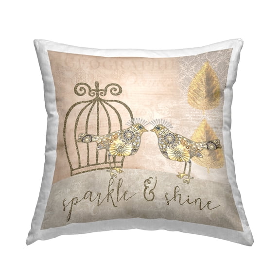 Stupell Industries Sparkle & Shine Birds Patterned Printed Throw Pillow Design by Andrea Haase