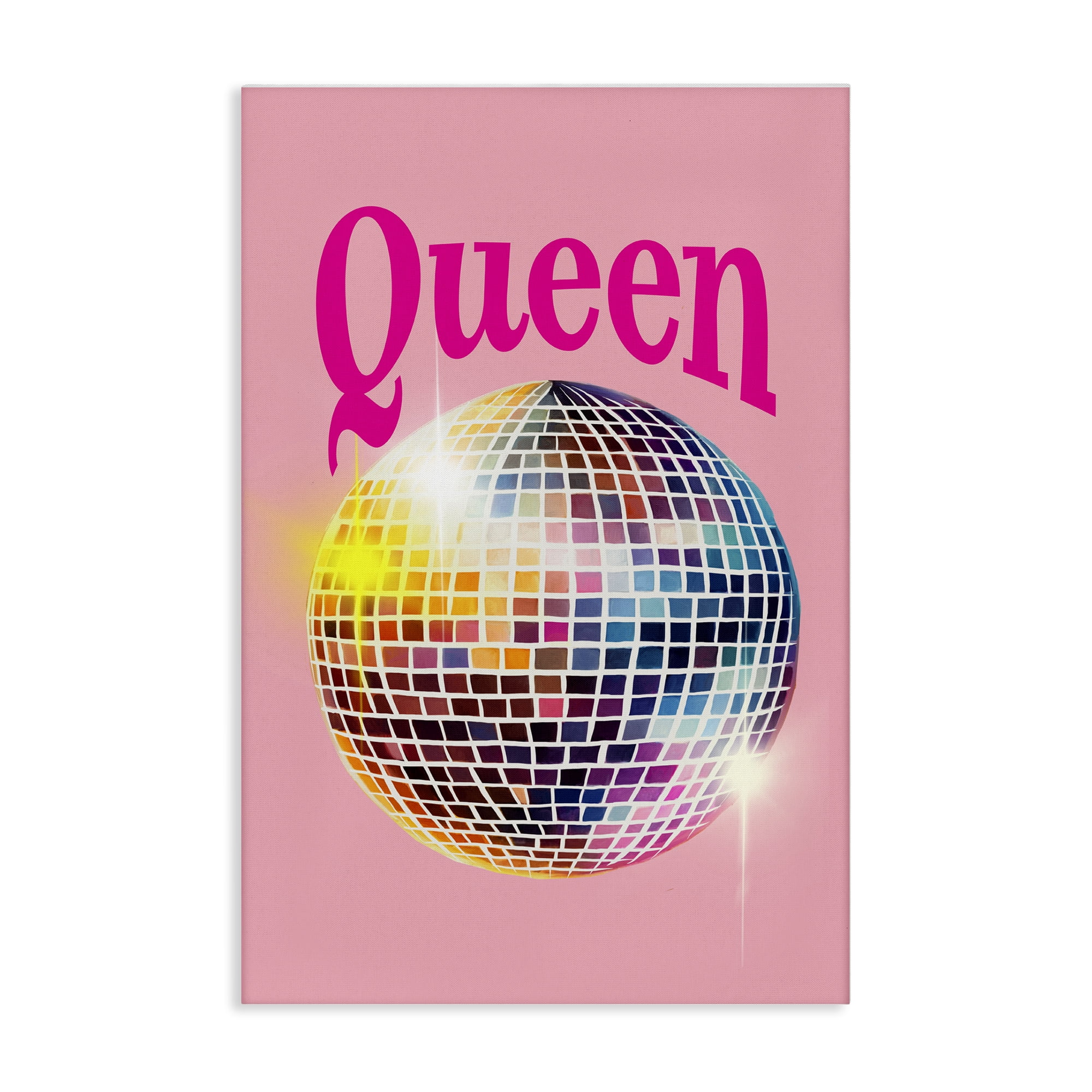 Stupell Industries Sparkling Disco Queen Entertainment Painting Wrapped Canvas Art Print Wall Art, 16 x 24
