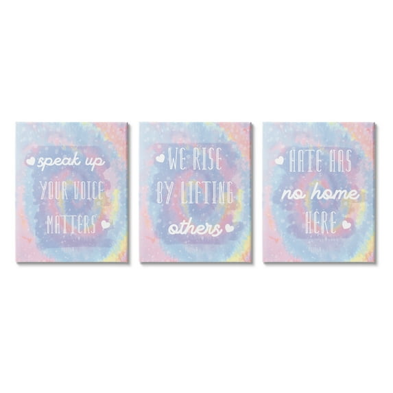 Stupell Industries Speak Up Phrases Tie Dye Inspirational Quotes Canvas Wall Art, 24 x 30, Design by Daphne Polselli